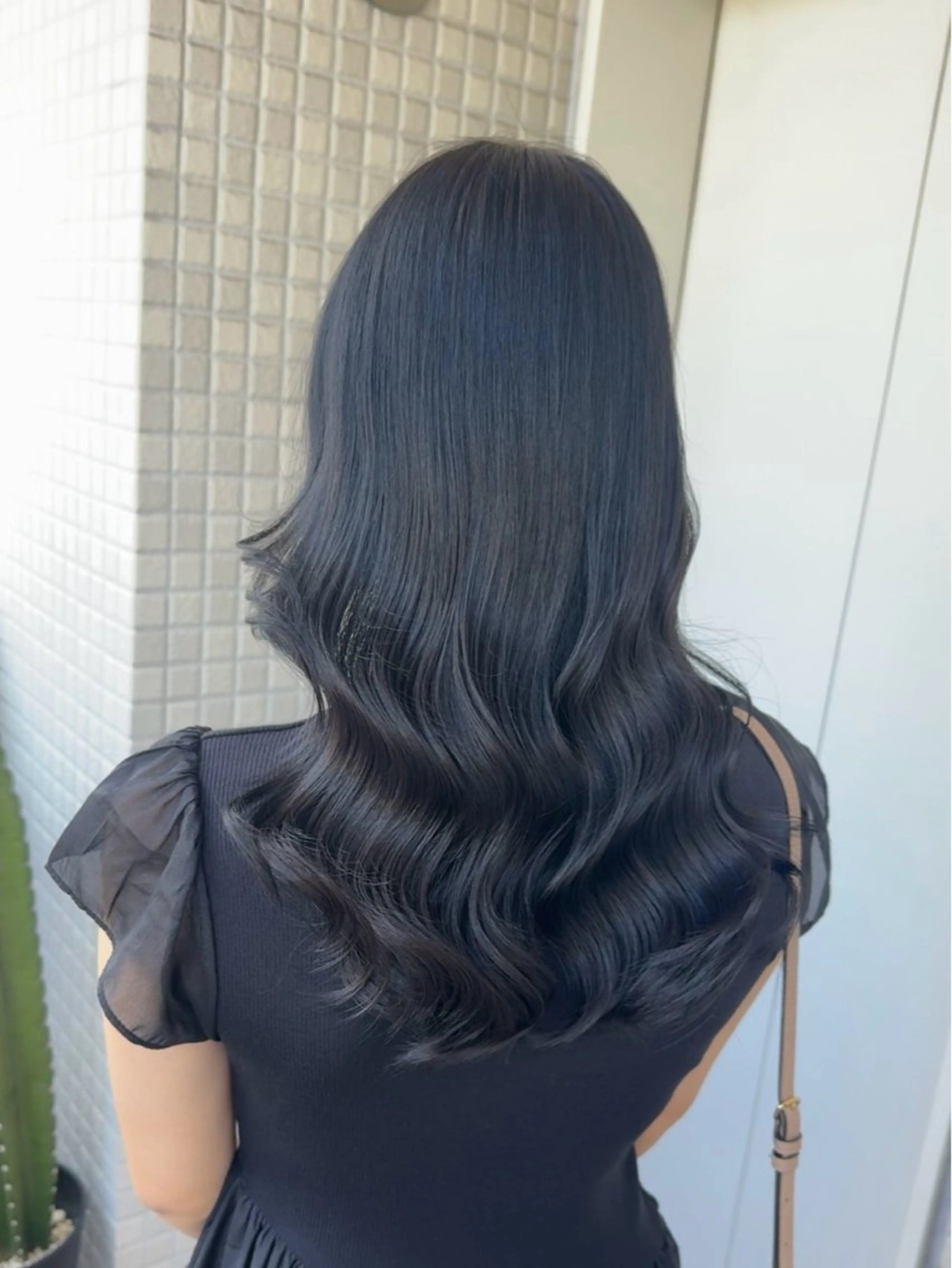 ロング カラー 黒髪 透明感カラー パーマ 縮毛矯正/艶暖色 カラー/パーマひふみのヘアスタイル
