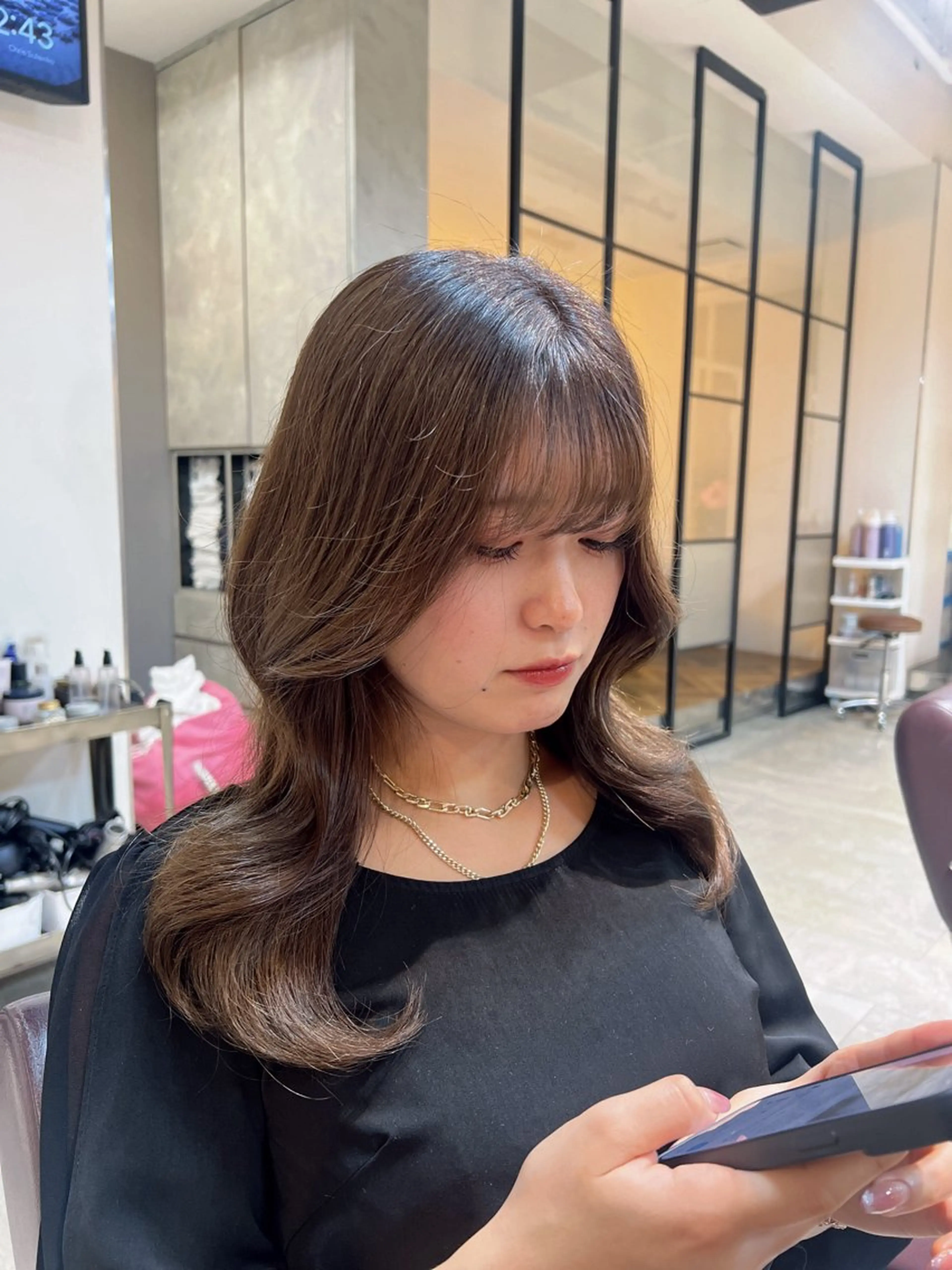 セミロング カラー ヘアアレンジ 🎀ハイトーン・艶 カラー HANA🎀のヘアスタイル