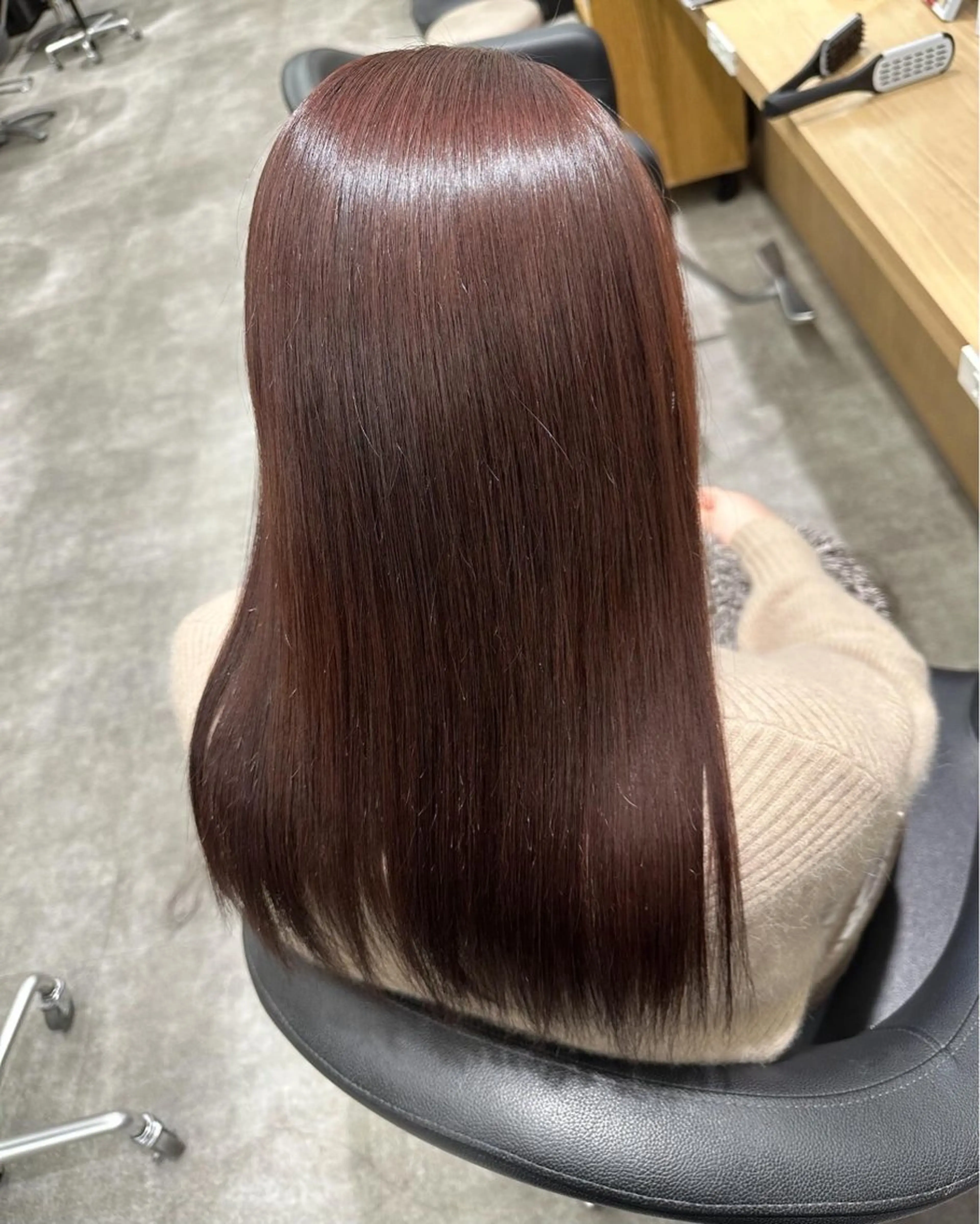 ミディアム ピンクブラウン 髪質改善 縮毛矯正 雰囲気似合わせ/永田 汰伊智/艶カラー🫧のヘアスタイル