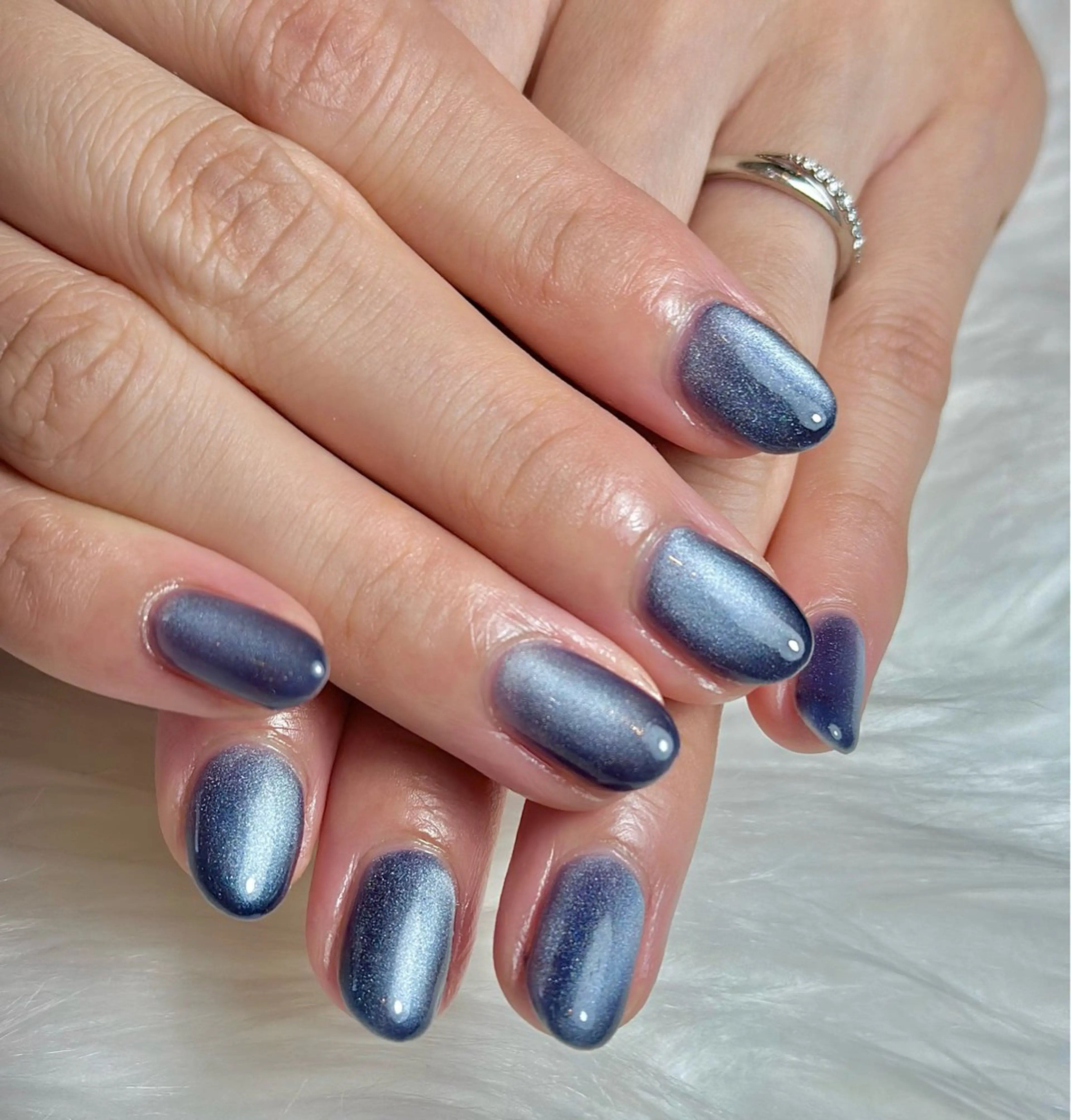 ネイル マグネットネイル ネイビー m_nail所属・O Mayaのネイルデザイン