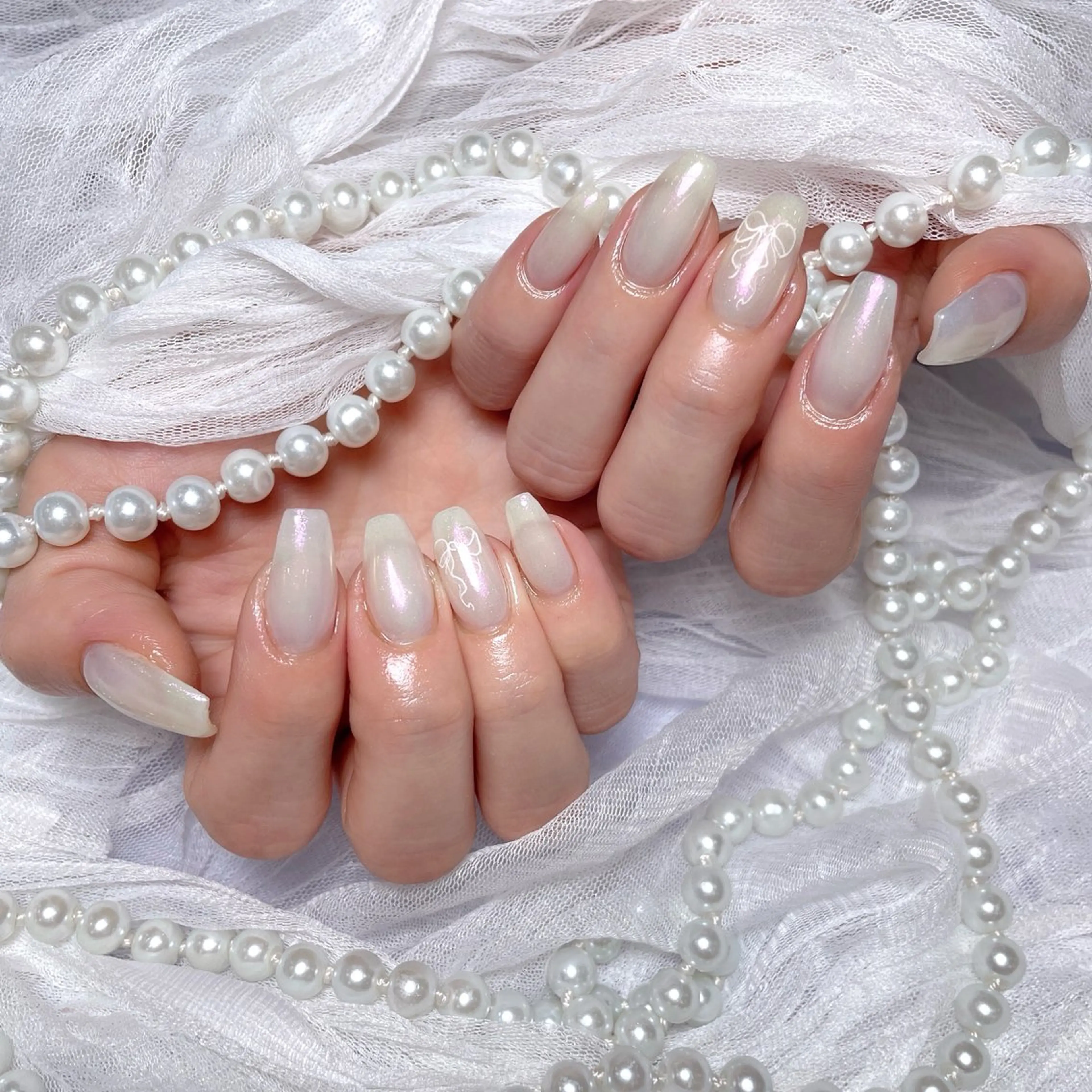 ネイル オーロラネイル ミラーネイル ワンカラーネイル M2 beauty Hoshinaのネイルデザイン