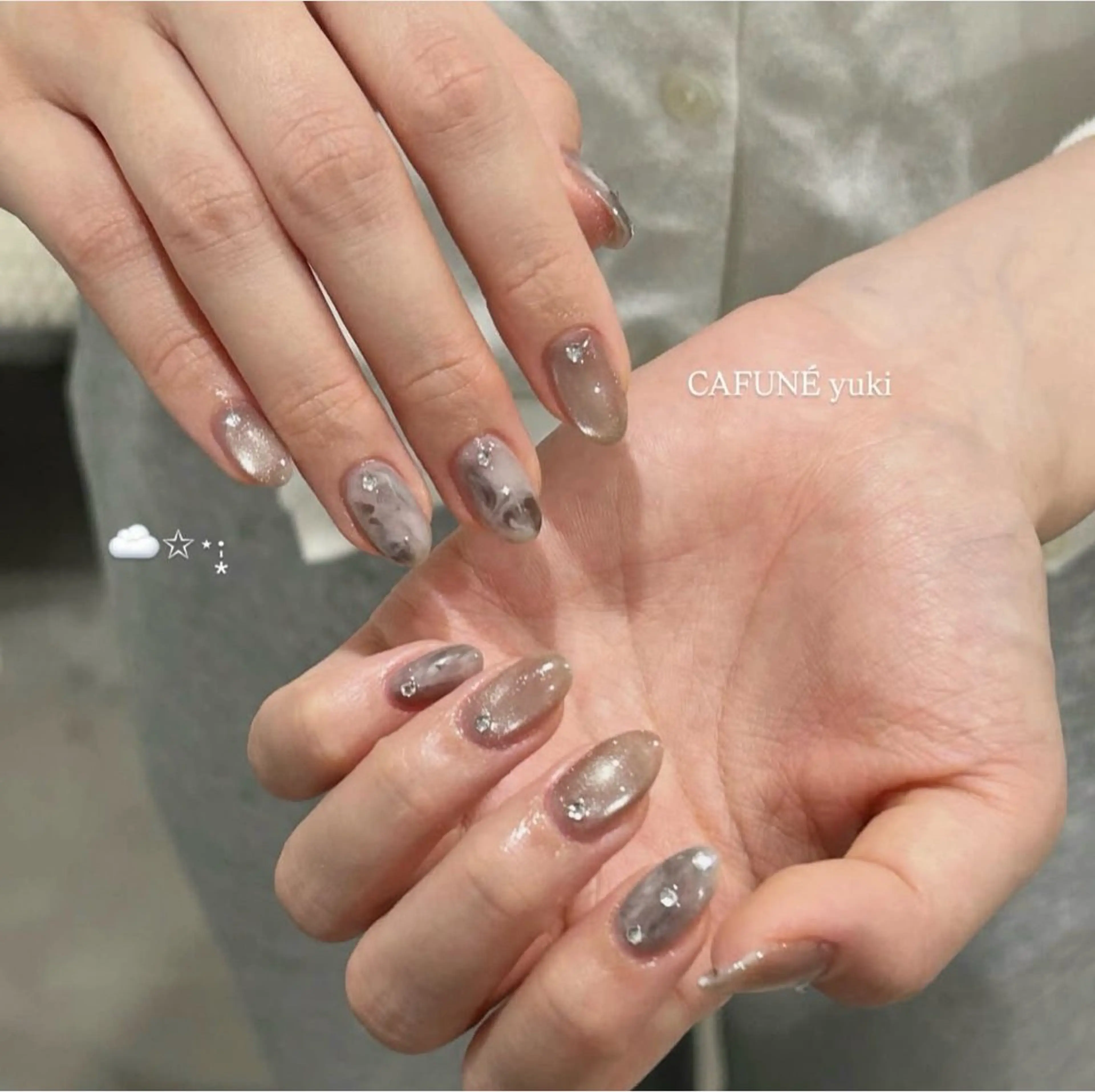ネイル ハンドネイル CAFUNÉ tokyo所属・☾ ໋CAFUNE yuki︎︎𓂃⟡のネイルデザイン
