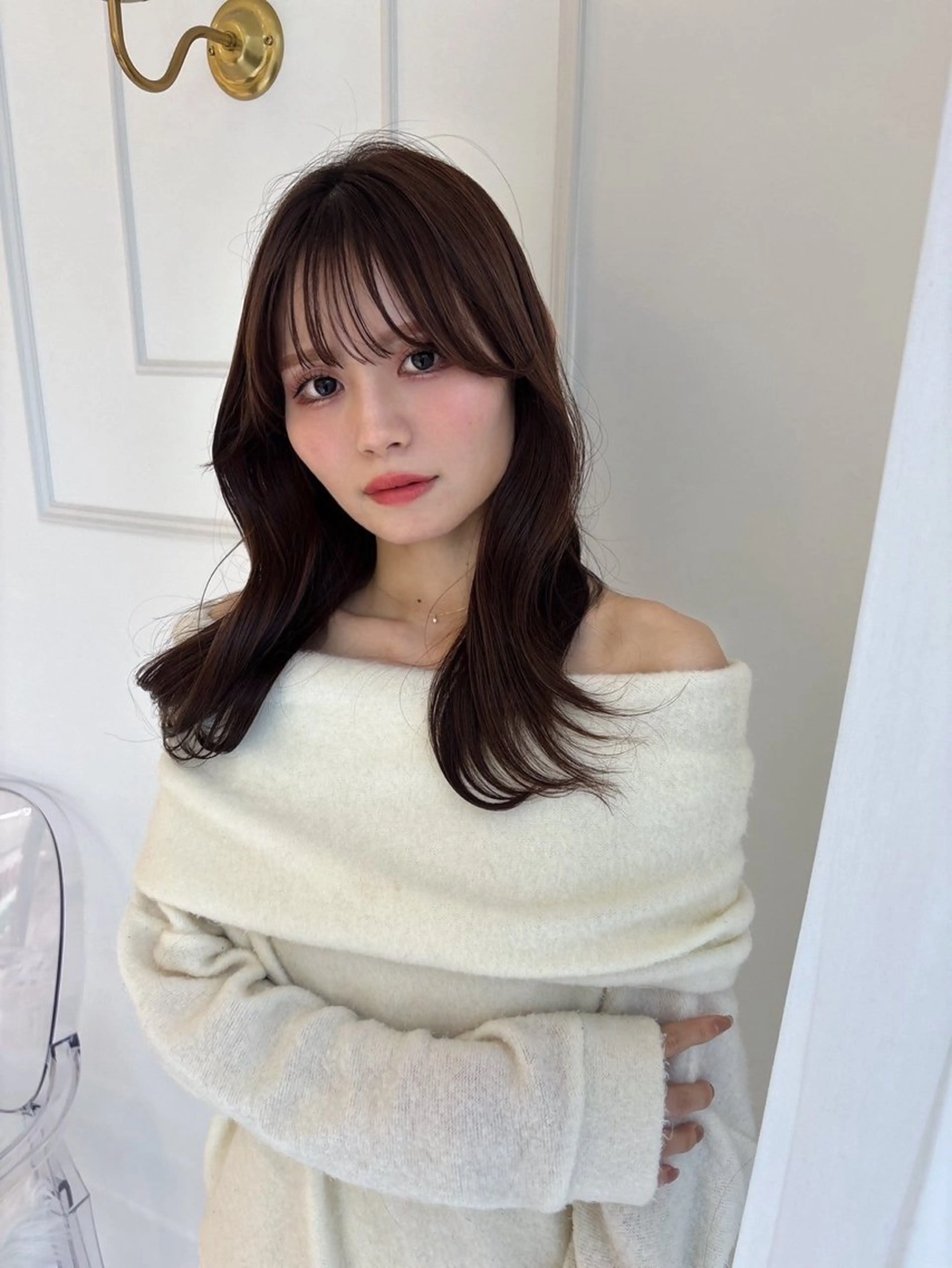 ミディアム カラー ブラウンカラー ラベンダーカラー カット ヘアカラー トリートメント Parve Mix /頓宮 稚愛🤍のヘアスタイル