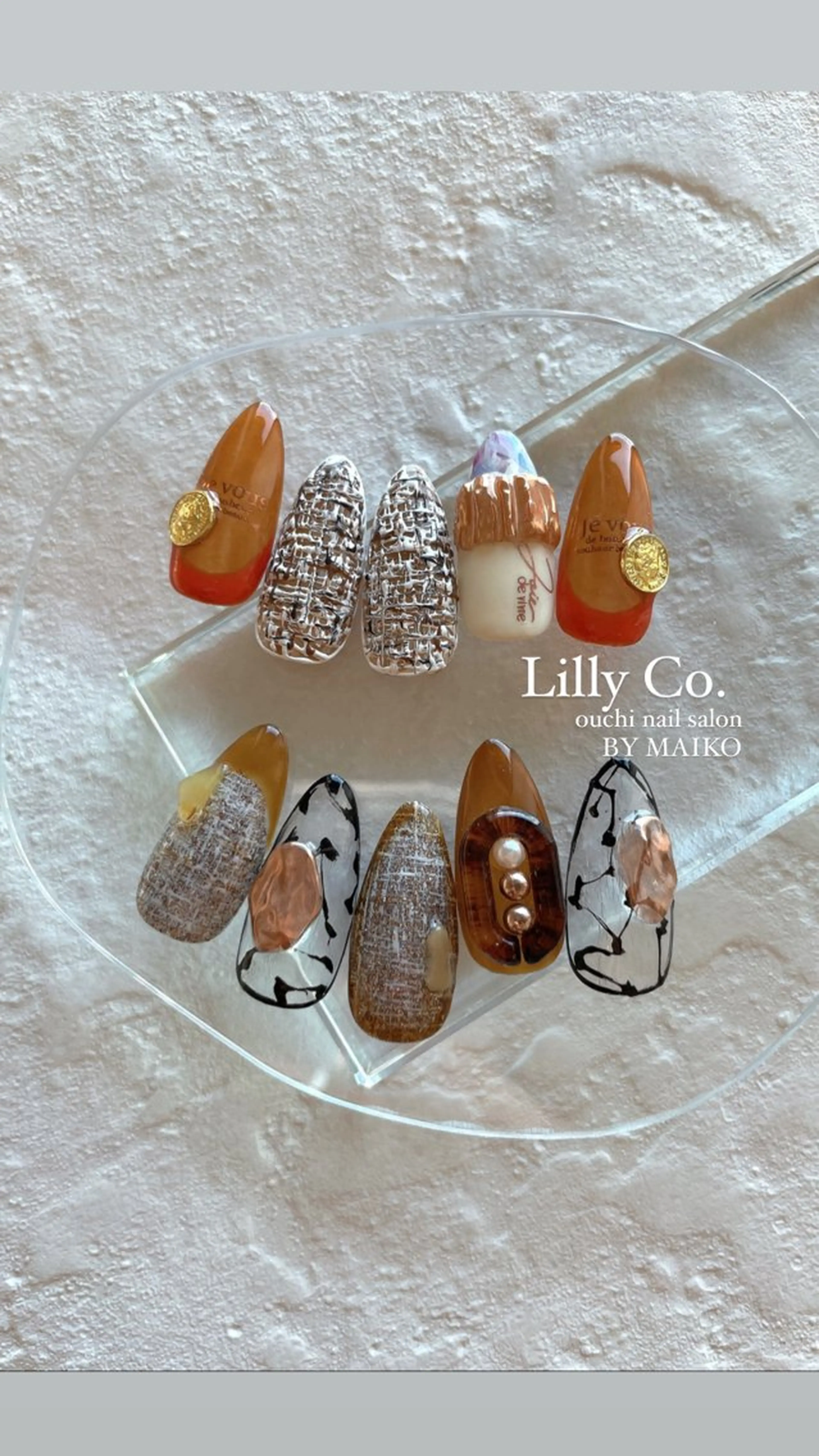 ネイル ツイードネイル ハンドネイル ハンドケア Lilly Co.のネイルデザイン