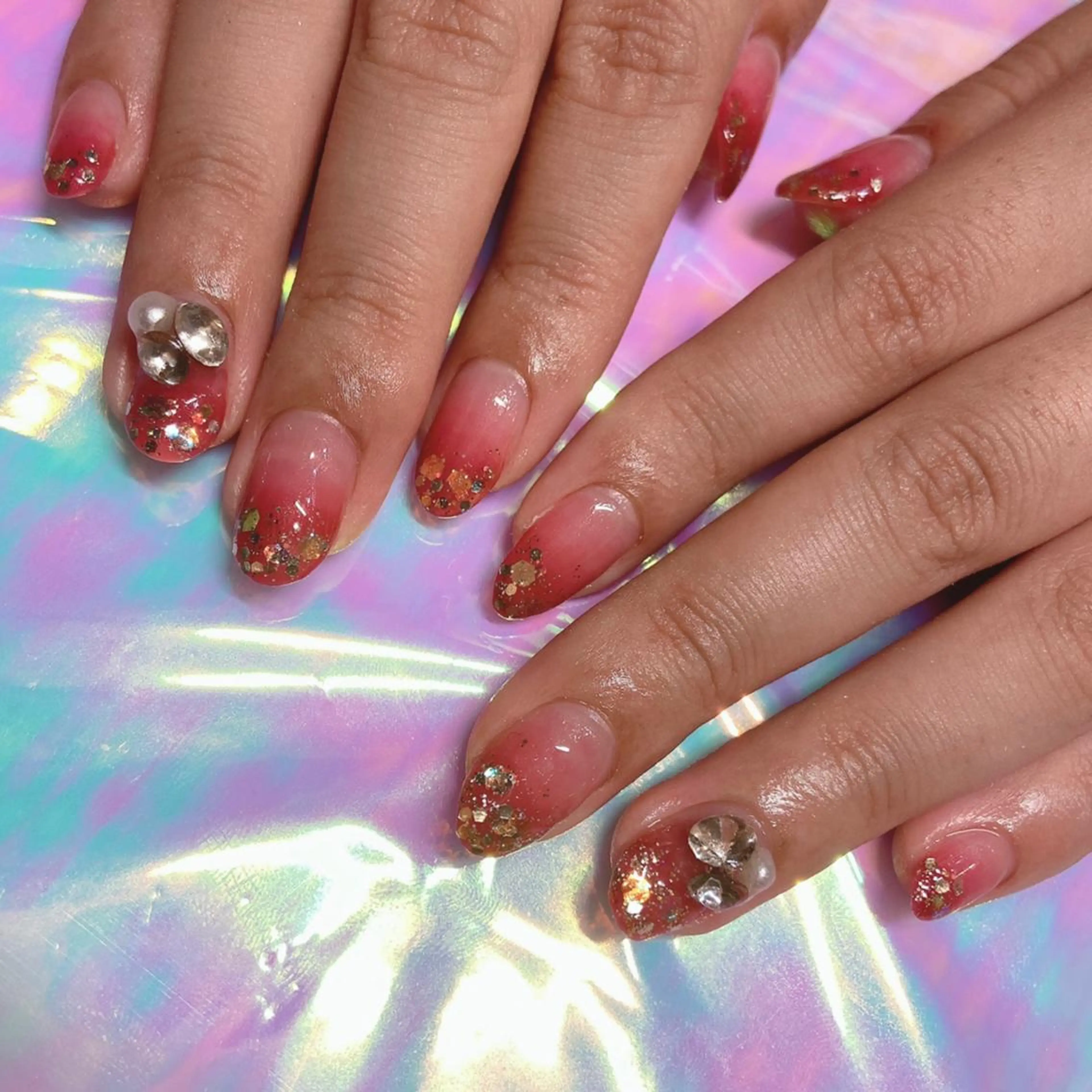 ネイル グラデーション ラメ(グリッター) nailbios所属・nailbios .tomo.のネイルデザイン