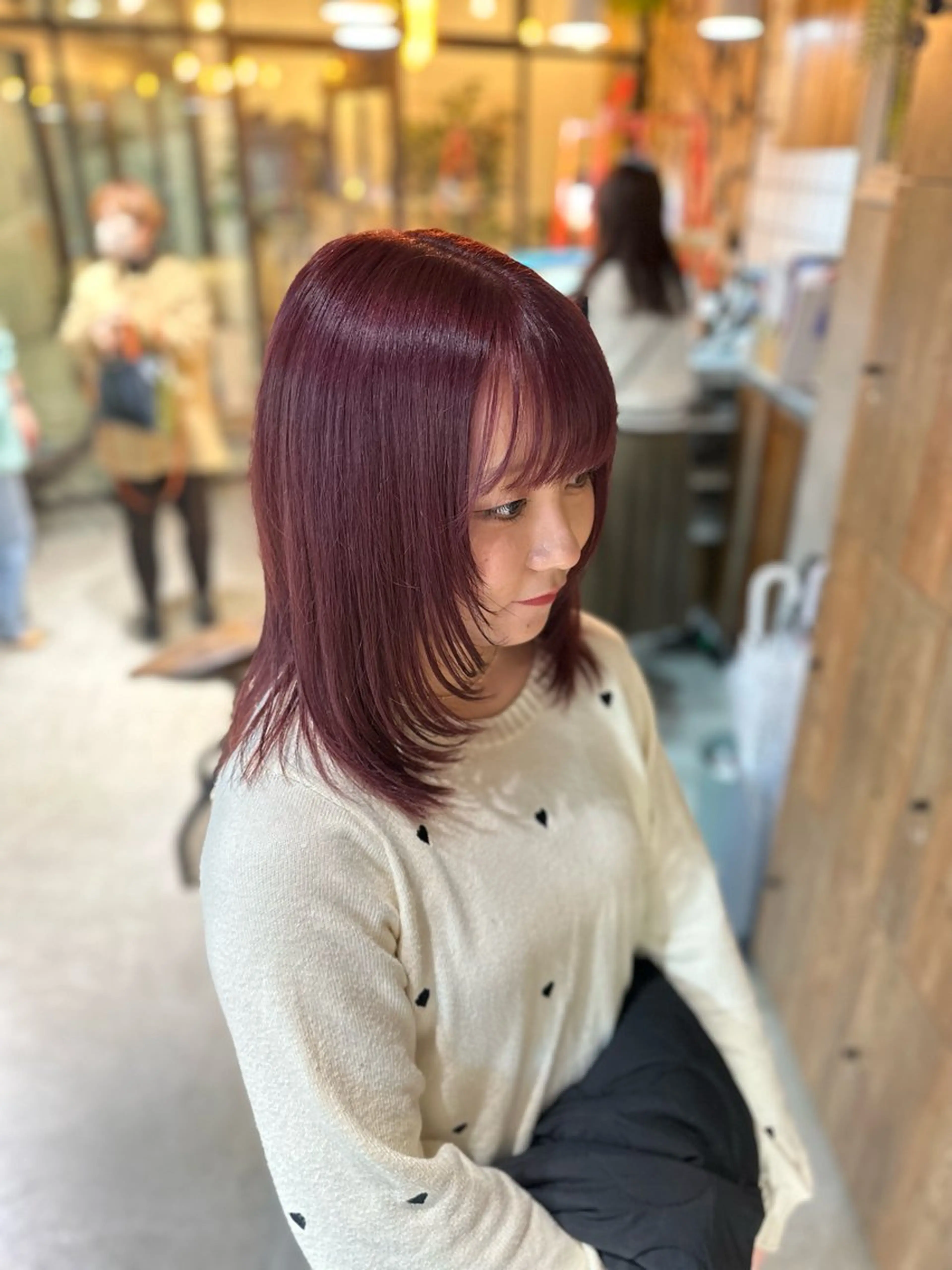 カラー カシス ピンクカラー 溜 一太のヘアスタイル