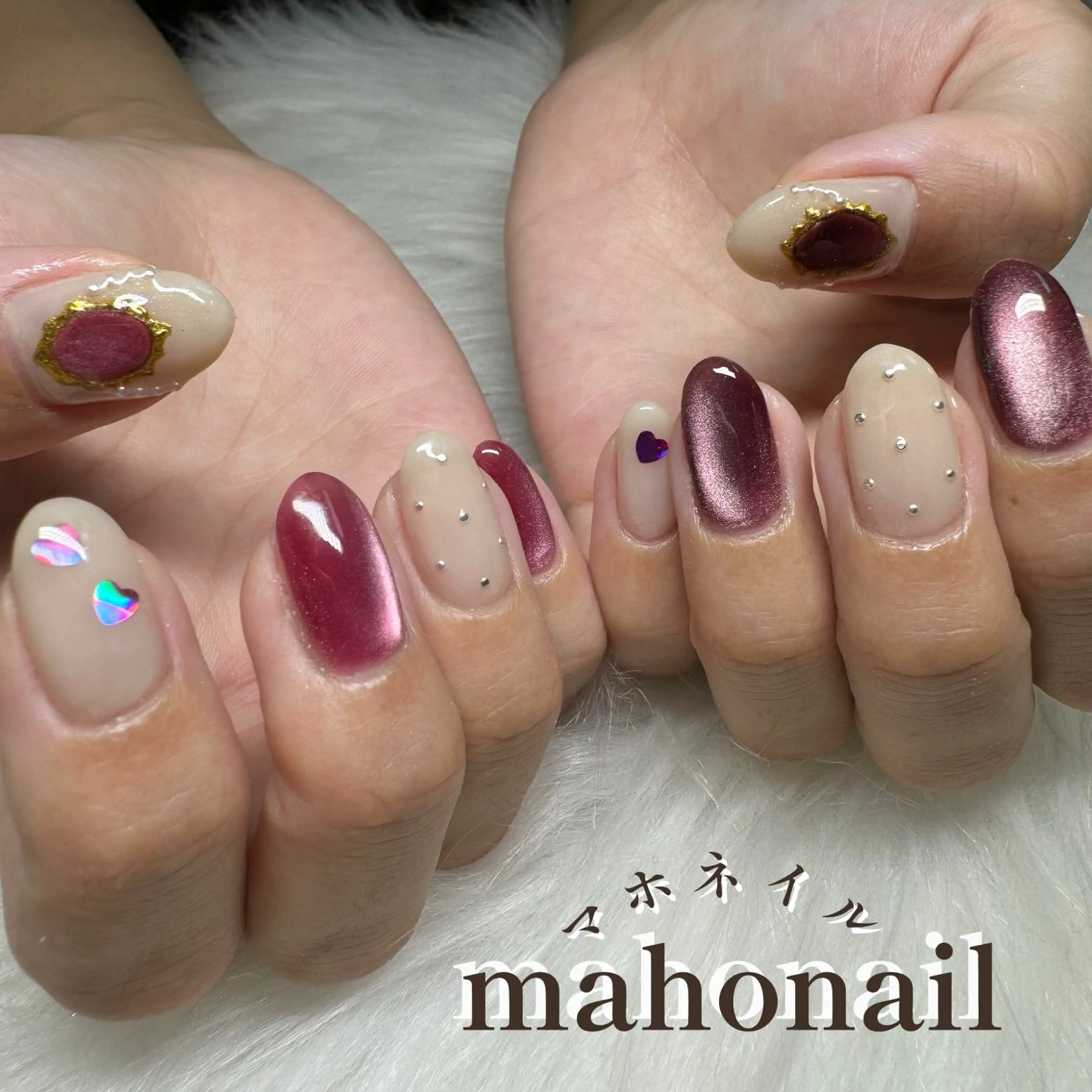 ネイル アートネイル ハロウィン マグネットネイル ワンカラーネイル maho nail マホネイルのネイルデザイン