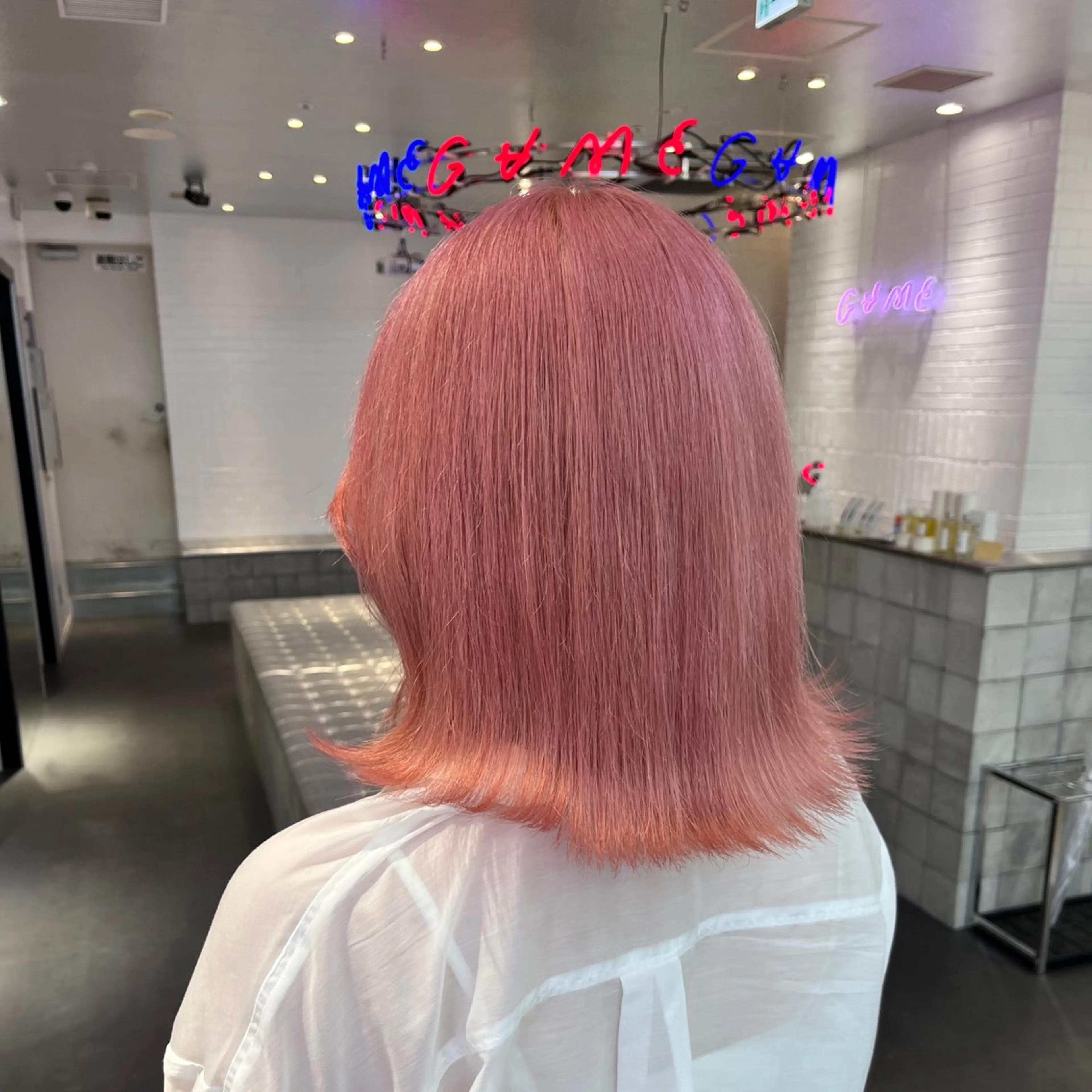 ミディアム カラー ヘアカラー 🎀ピンクカラー/ 推しカラー/のの🎀のヘアスタイル