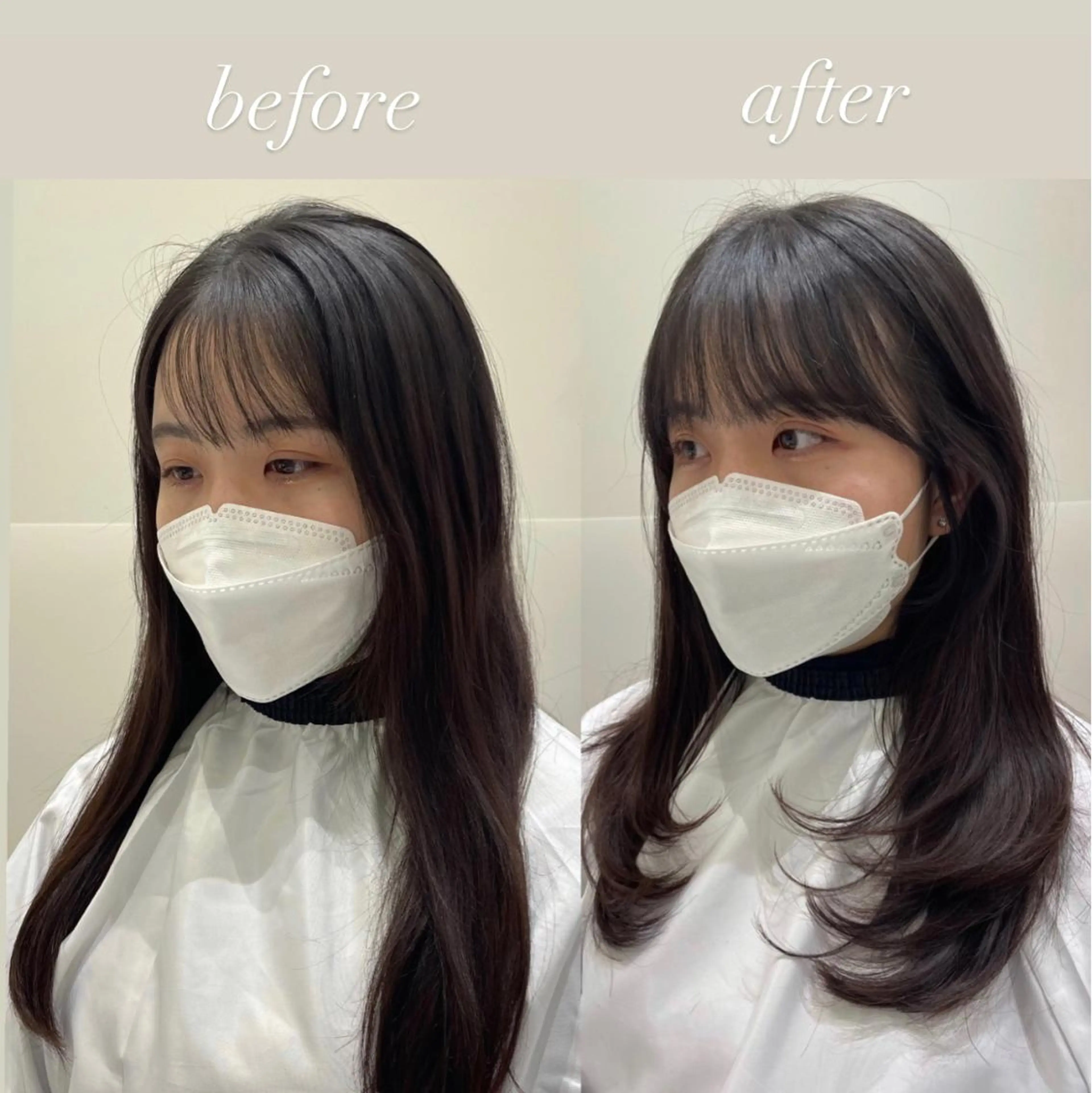 セミロング ハイレイヤー 韓国風ヘア レイヤーカット カット ❤︎︎韓国ヘア❤︎︎ 𝑺𝒉𝒊𝒉𝒐のヘアスタイル