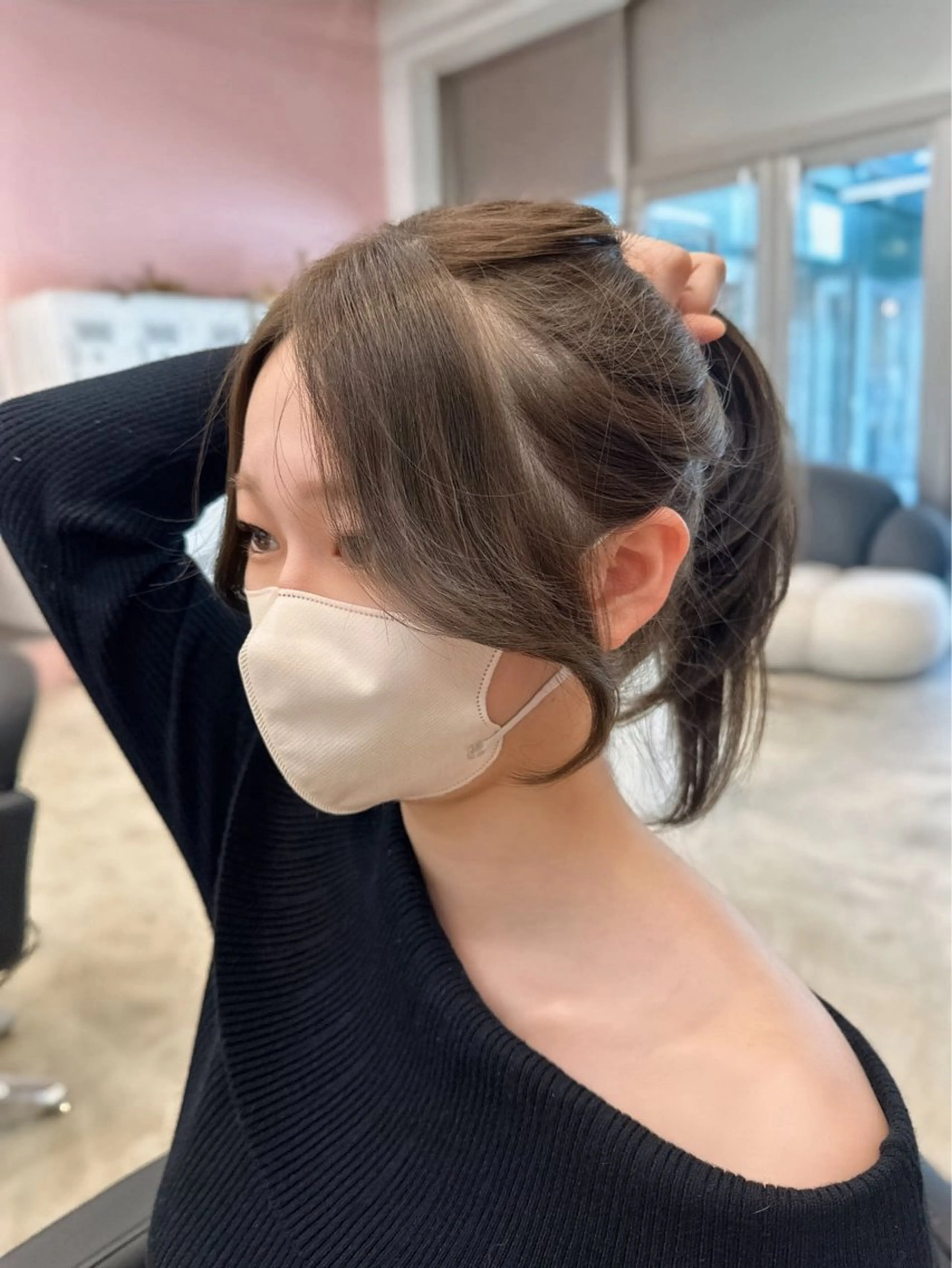 ロング カラー 顔周り似合わせ・巻け るレイヤー水谷航大のヘアスタイル