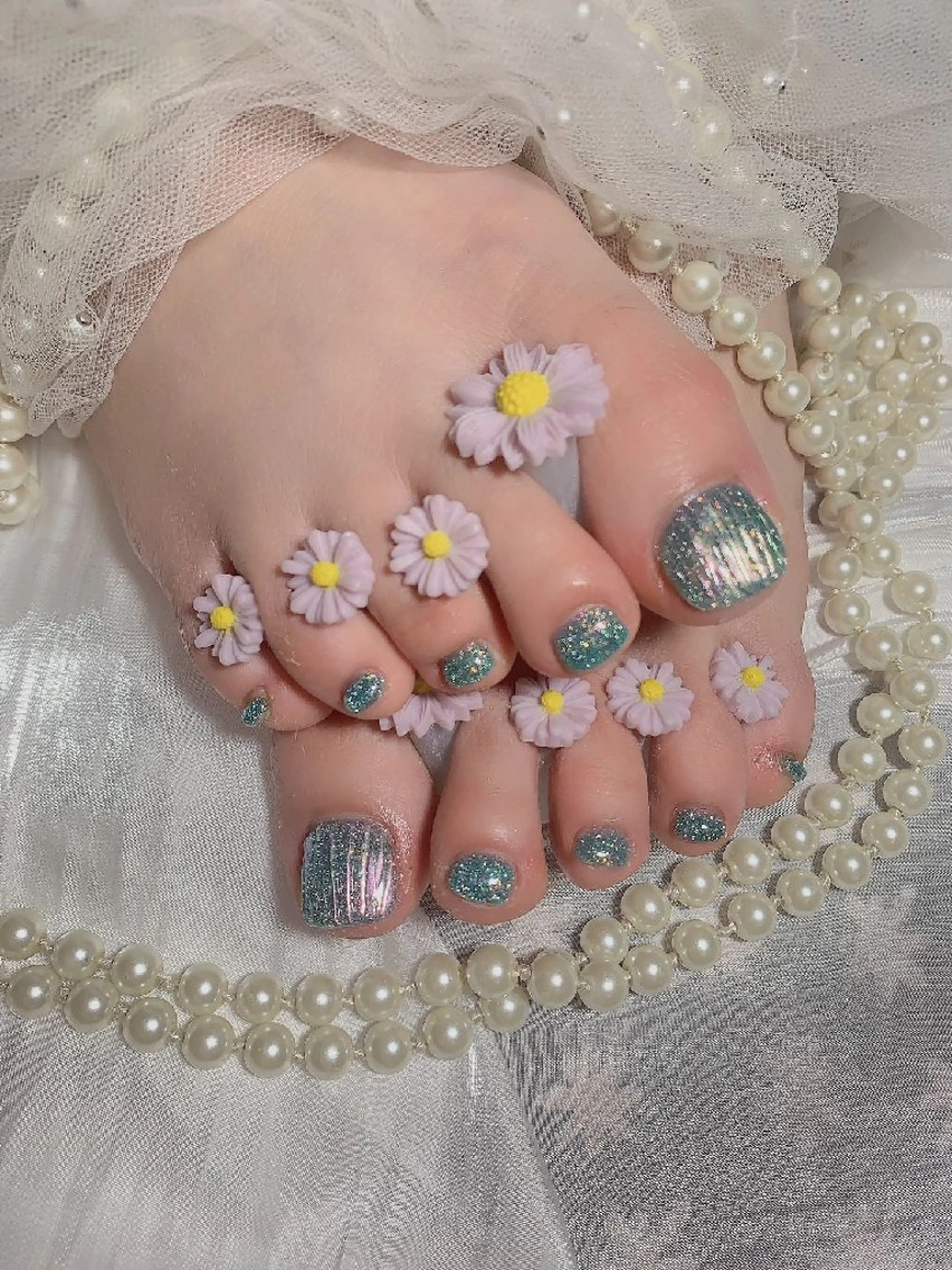 ネイル フットネイル ジェルネイル ハロウィン ラメ(グリッター) ラメグラデーション シンプルネイル専門店 -snow-高田馬場のネイルデザイン