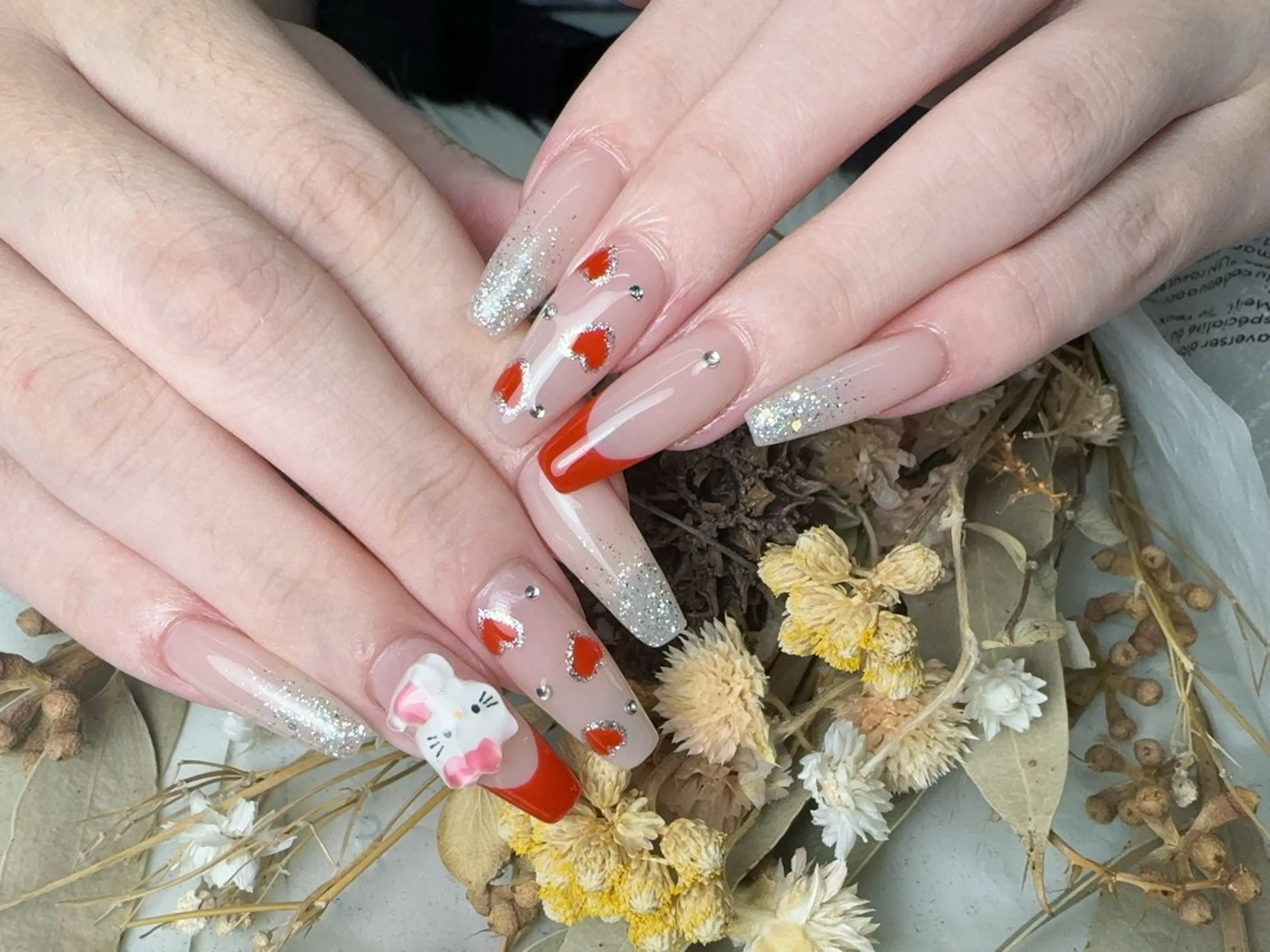 ネイル 長さ出し フレンチネイル ジェルネイル ガラスフレンチ 韓国ネイル ハンドネイル ハンドケア For U nail スカルプ専門店のネイルデザイン