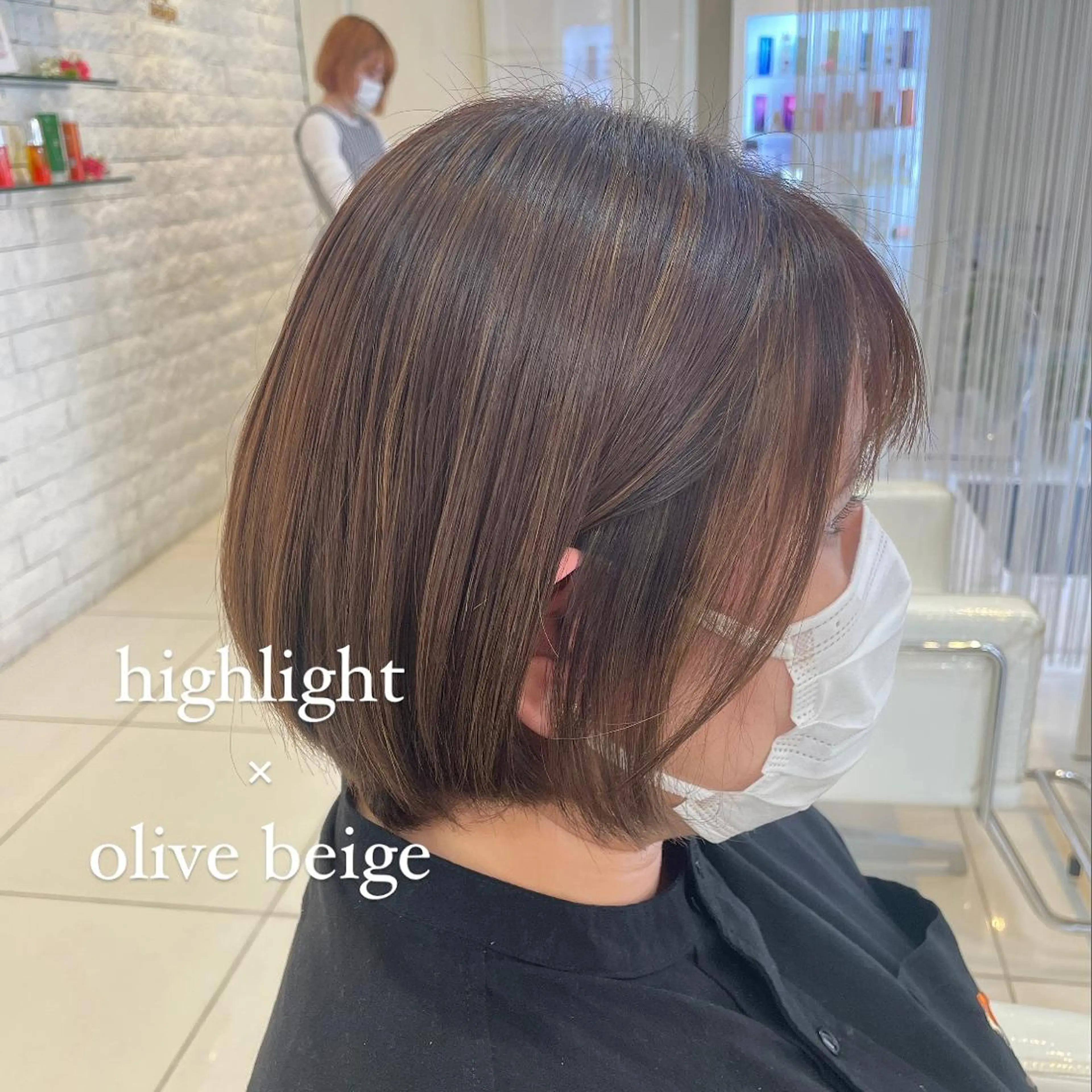 ショート カラー ブリーチ 透明感カラー ダブルカラー ハイライトカラー ハイライト BiBi  藪 菜月のヘアスタイル