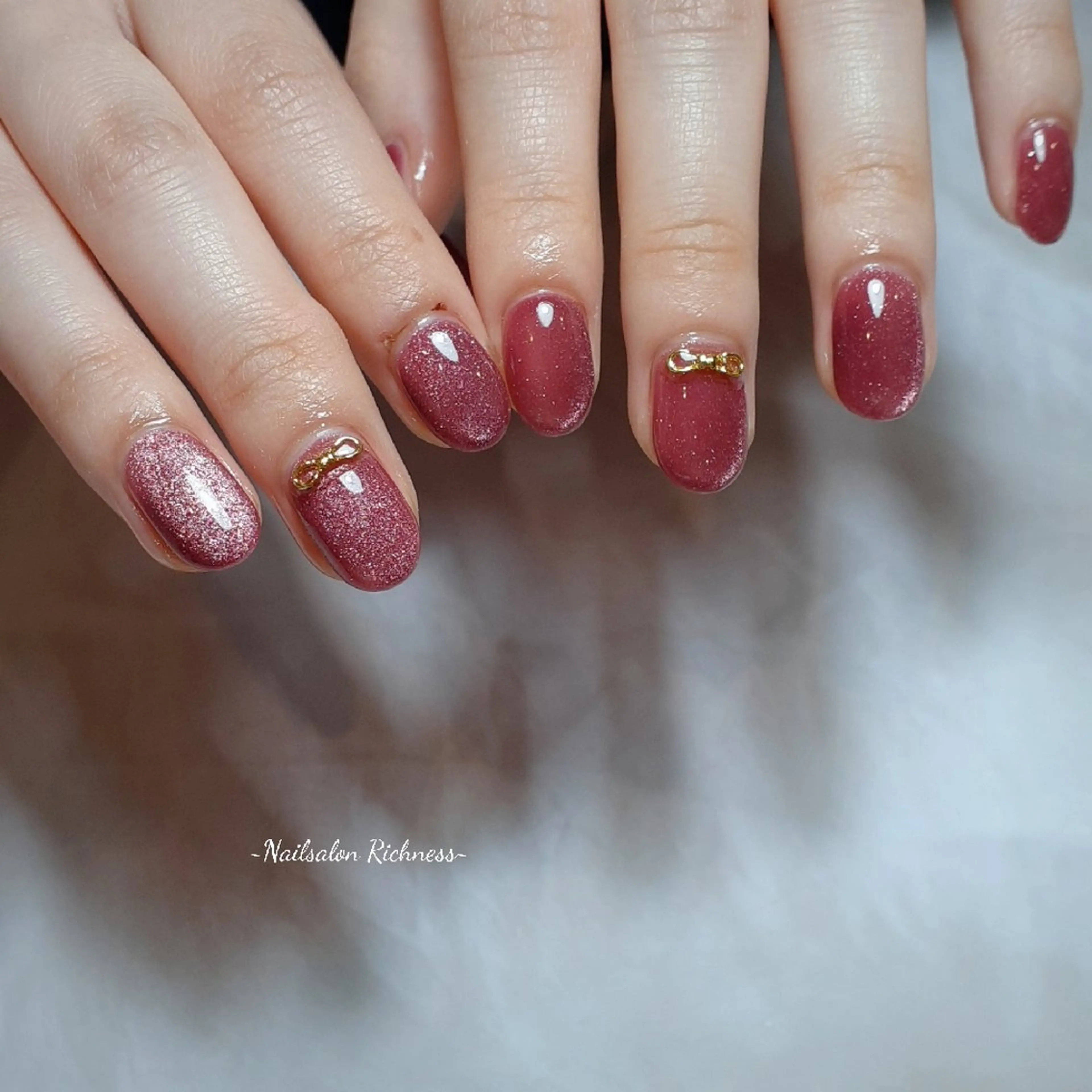 ネイル リボン ハンドネイル I. Yukariのネイルデザイン