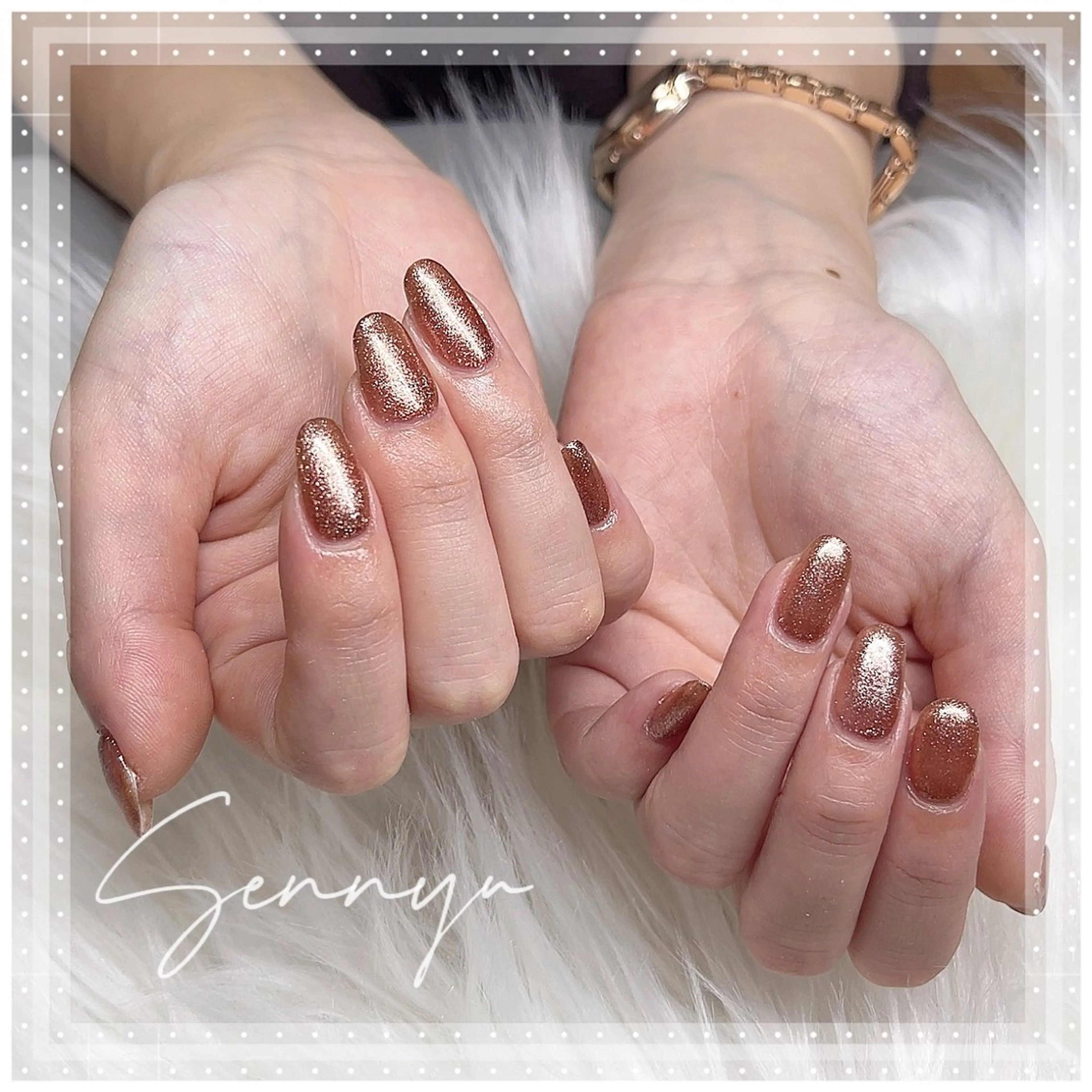 HAND✨ミラーネイル🧸＋ハンドケア付き💖フット変更🉑の写真