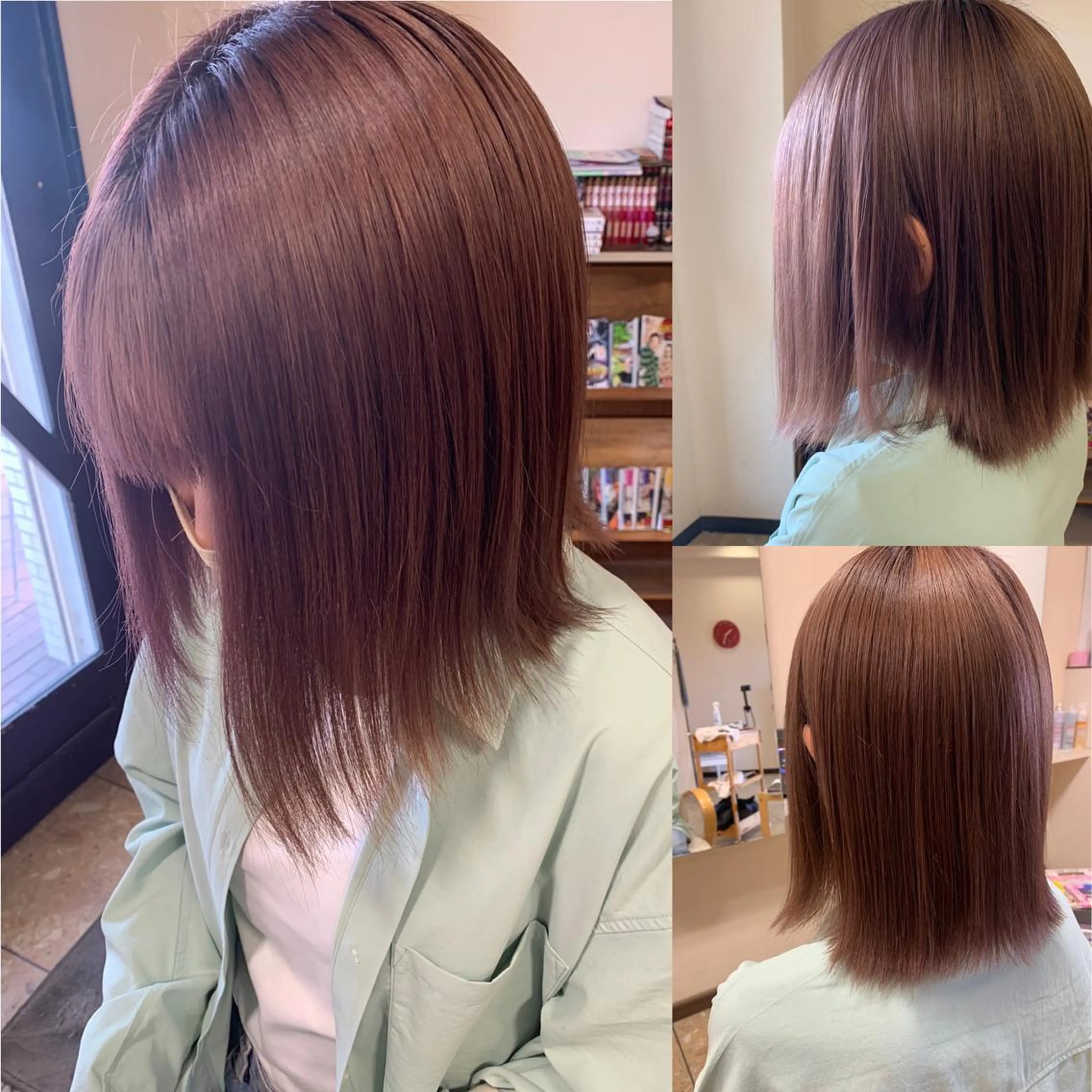 ミディアム カラー ベージュカラー ブリーチ ピンクカラー ピンクベージュ ヘアーサロンaxia所属・上田 英樹のヘアスタイル