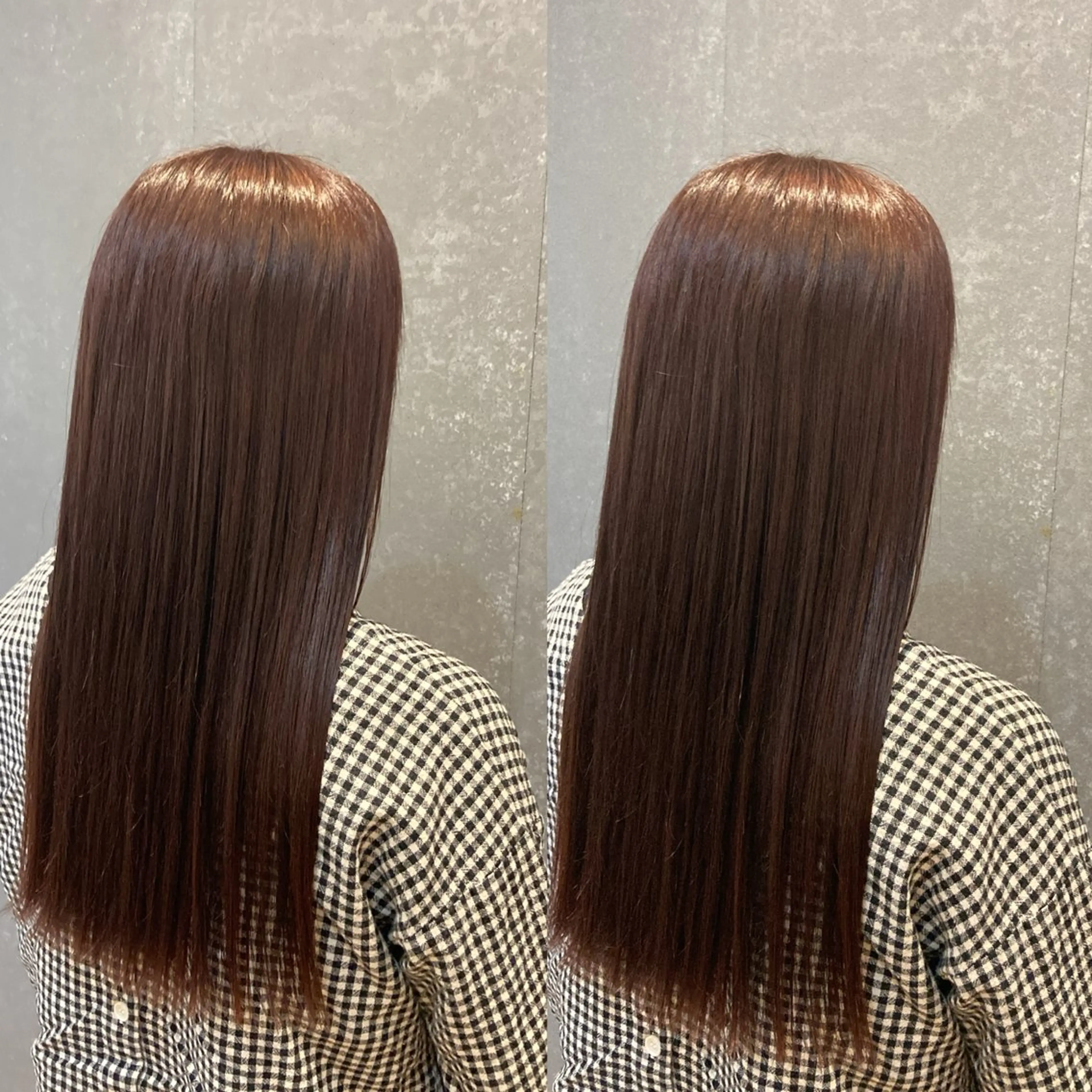 ミディアム カラー ブラウンカラー ピンクカラー ピンクブラウン schon所属・み うのヘアスタイル