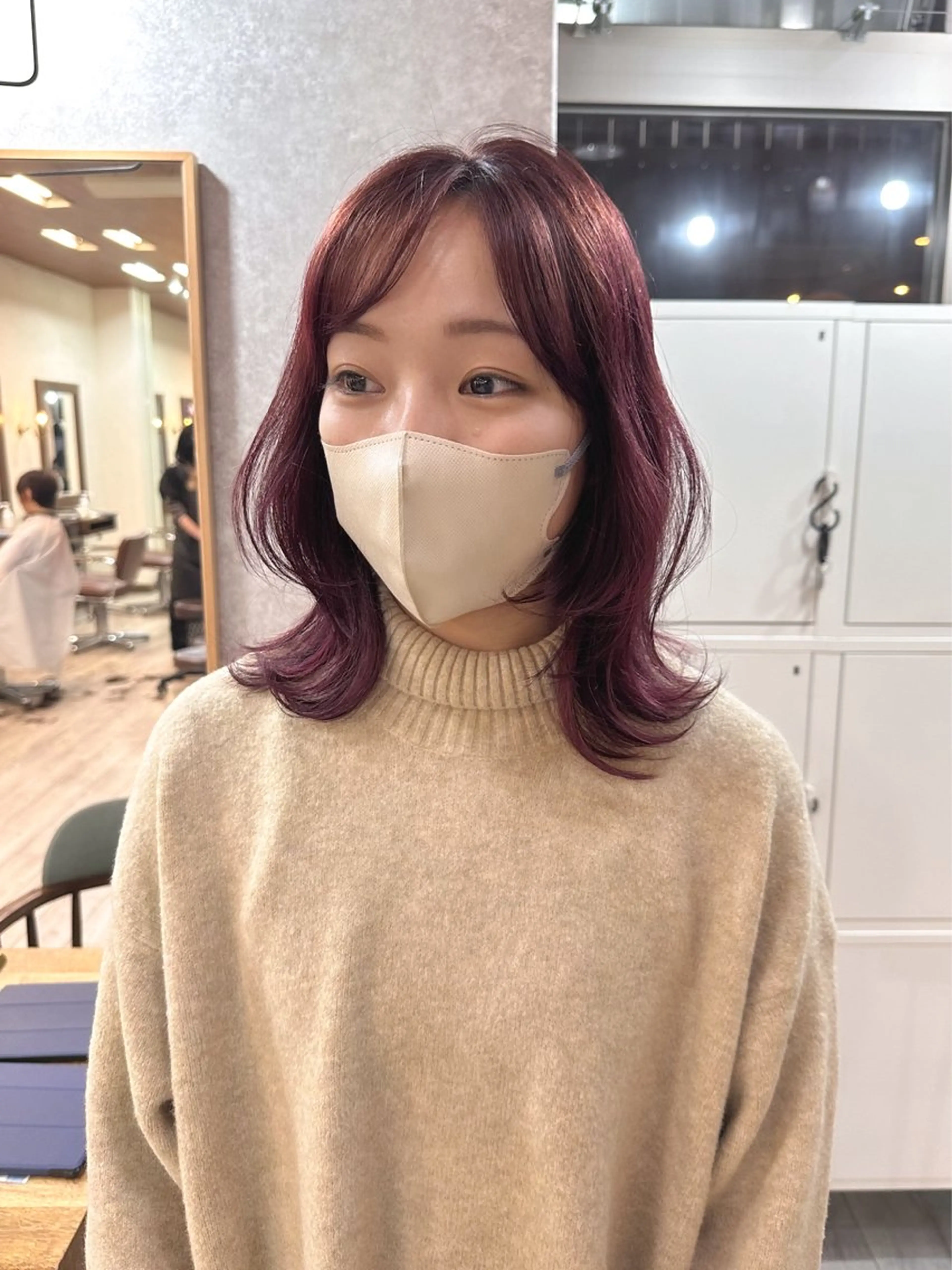 ミディアム カラー ダブルカラー ヘアカラー トリートメント minim / miku 暖色カラーのヘアスタイル
