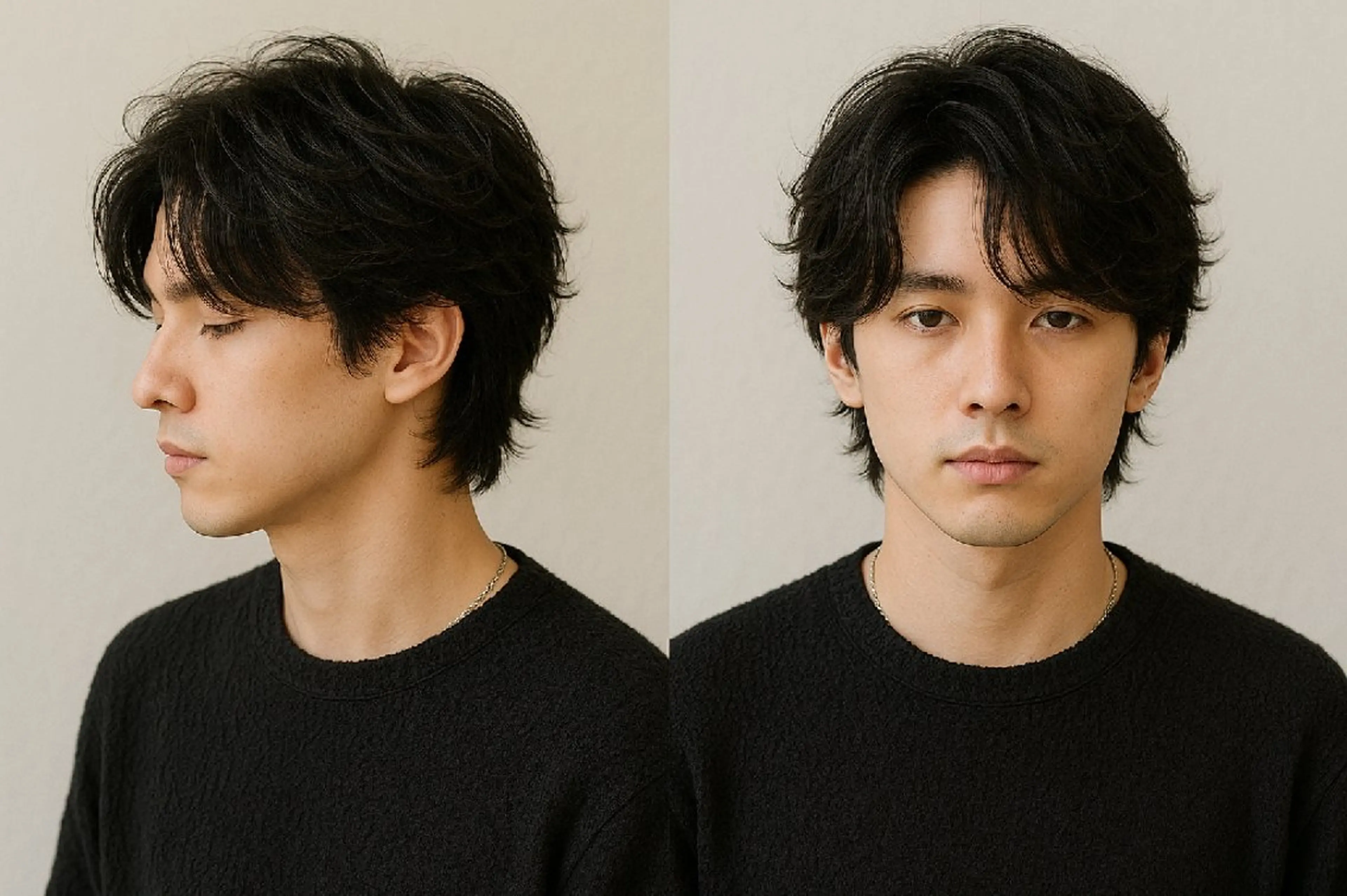 ミディアム ミディアムパーマ カット パーマ ヘアーサロンカズミ所属・たけと/フェード フェザーパーマのヘアスタイル