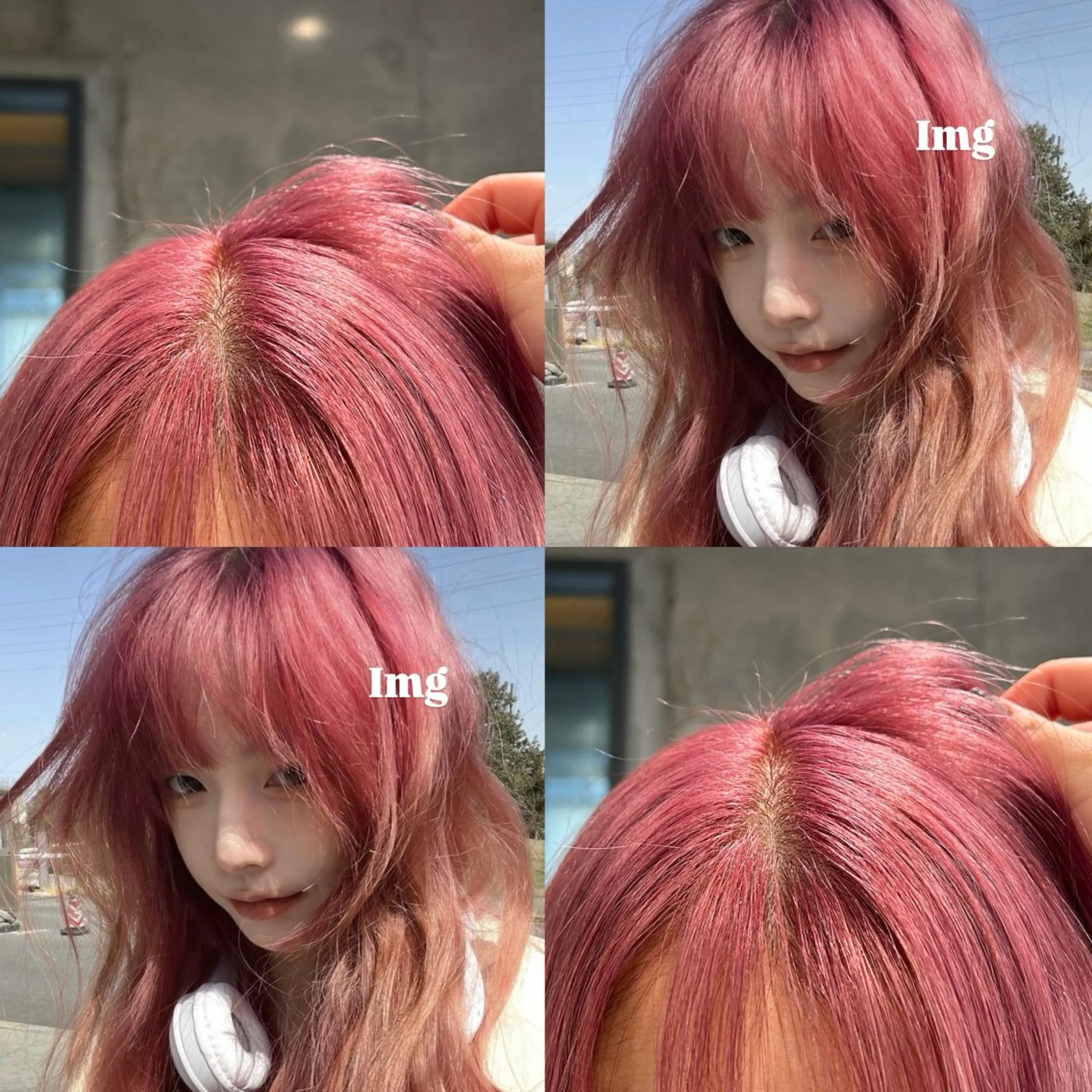 ミディアム ぱつっとボブ/Wカラ ー/ことこ🍒のヘアスタイル