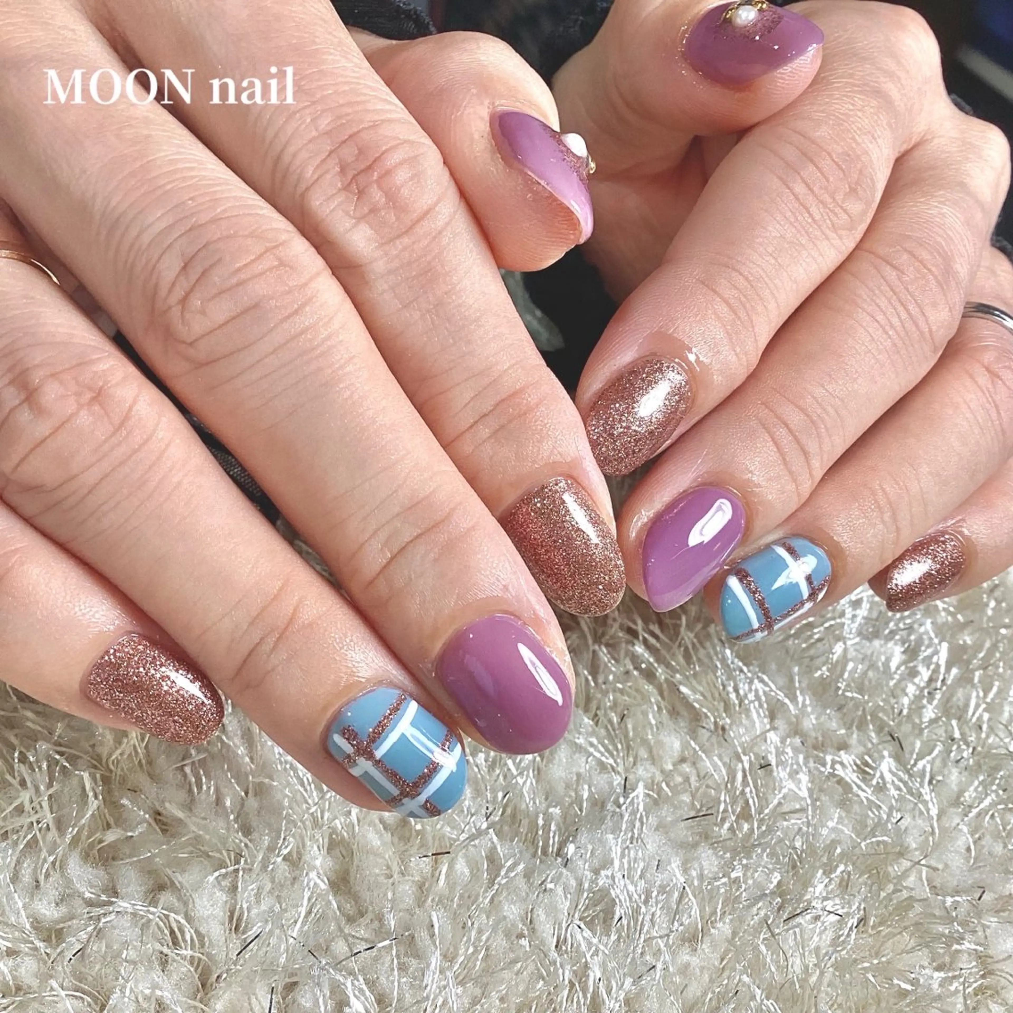 ネイル ブルー 浦添 MOON  nailのネイルデザイン