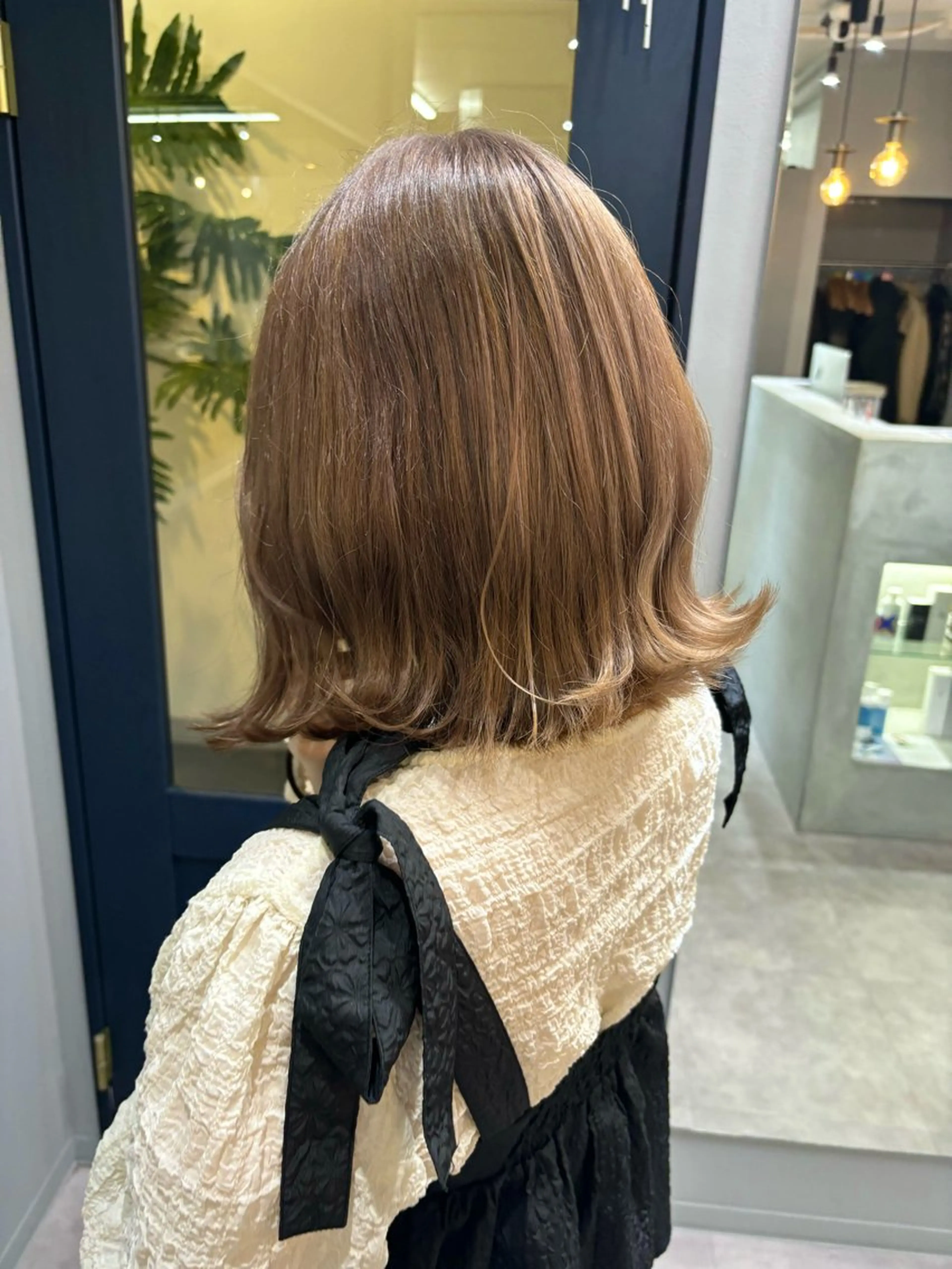 ミディアム カラー ベージュカラー ミルクティーベージュ カット ヘアカラー トリートメント きよはらちさき🍑 柔らかカラー🌱🫧のヘアスタイル