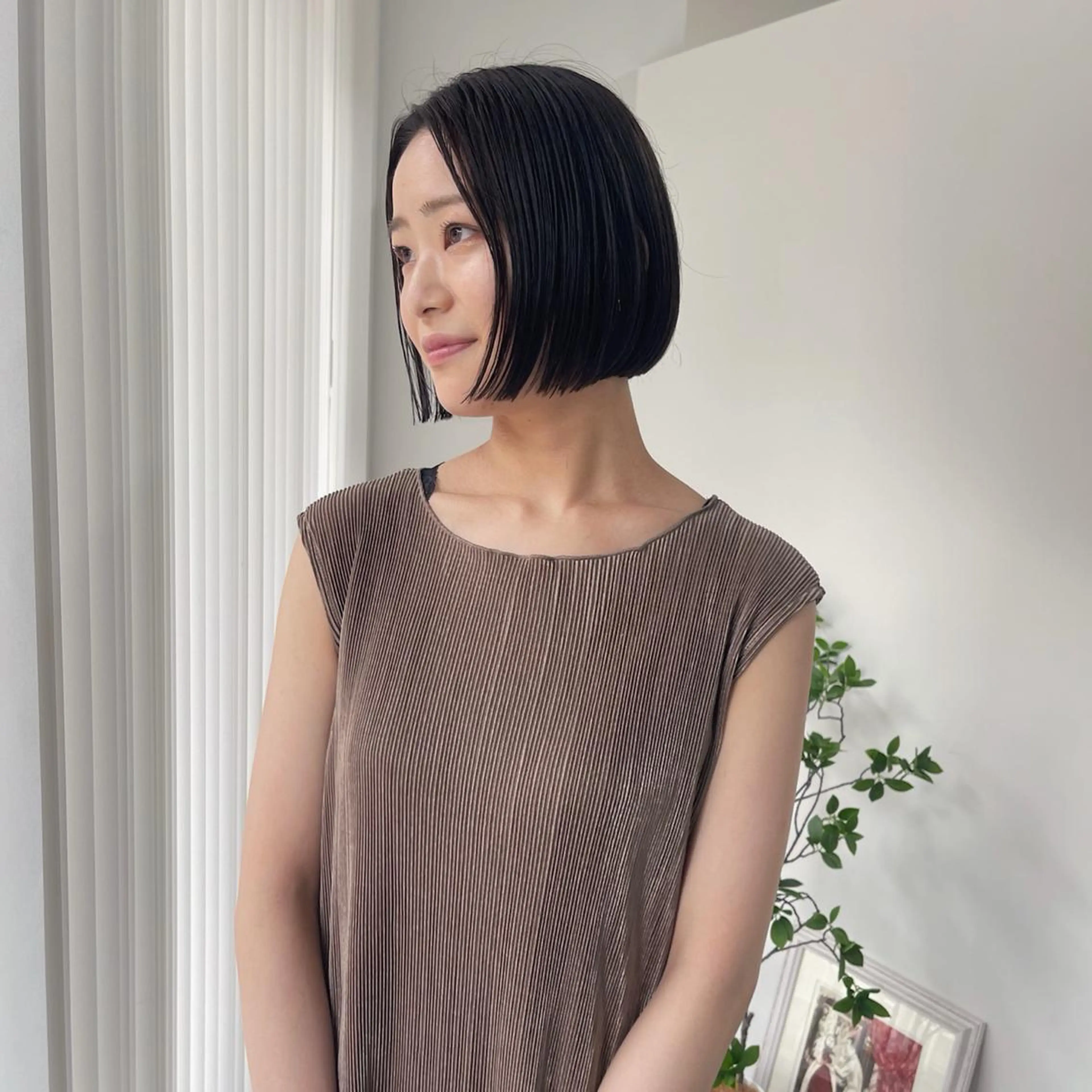 ショート 切りっぱなしボブ ワンレンボブ ショートボブ ボブ ショートヘア カット ヘアカラー トリートメント EMANON share salon所属・ボブ特化🍃 ANDYのヘアスタイル