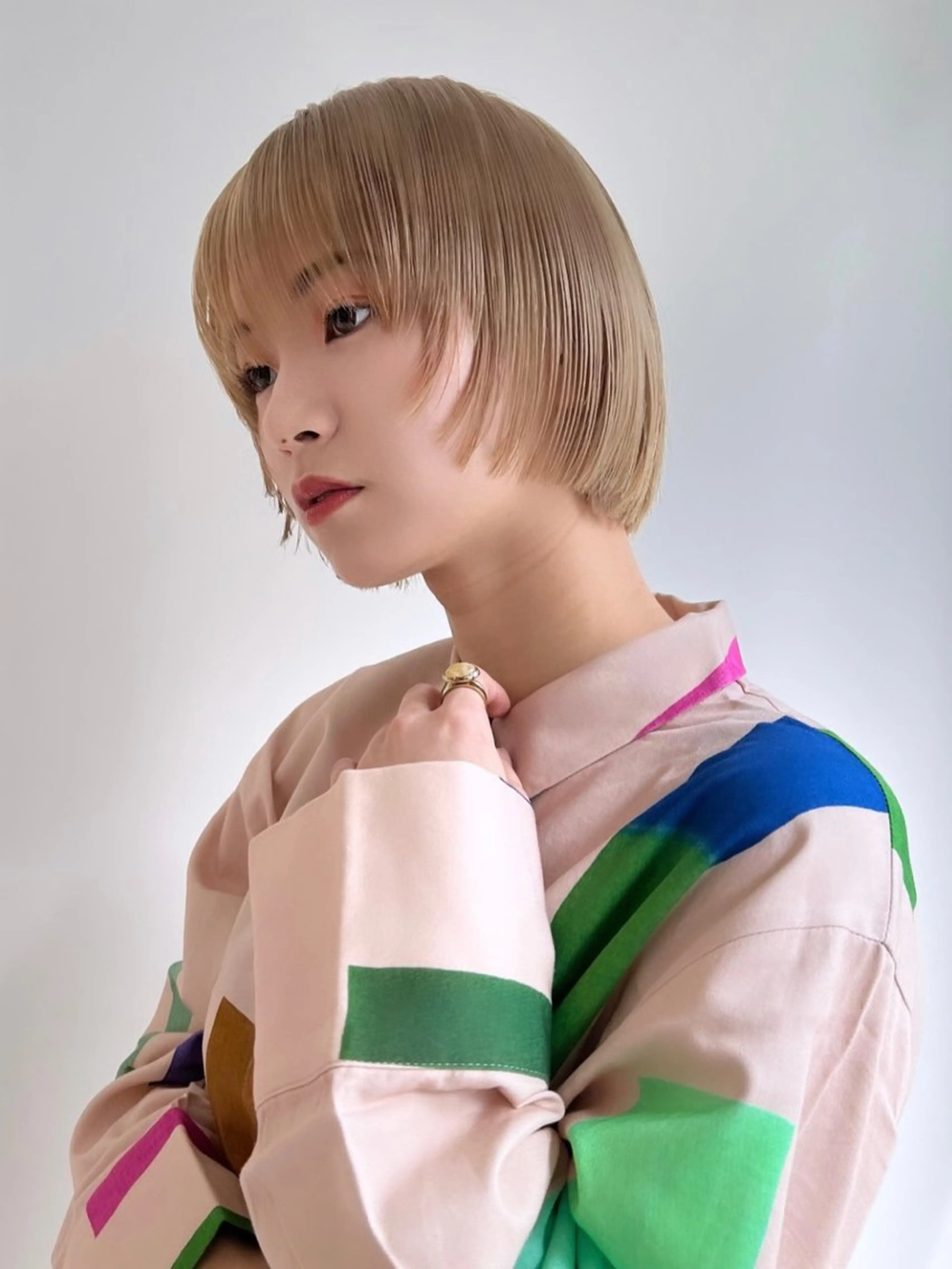 ショート カラー ブリーチ ケアブリーチ 透明感カラー デザインカラー ダブルカラー nendo_hair所属・ハイトーン/ボブ 🎀sonokaのヘアスタイル