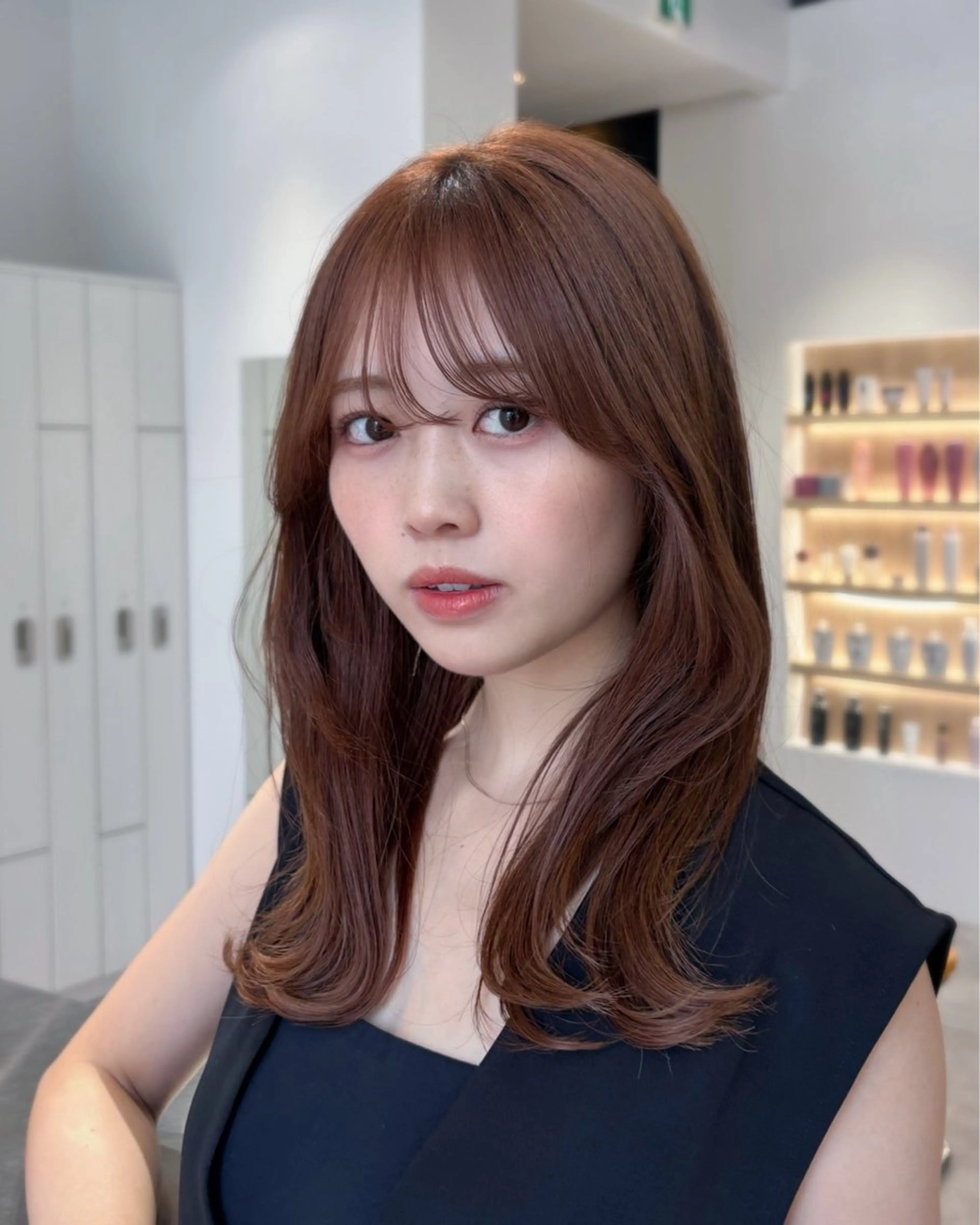 ミディアム カラー カット ヘアカラー ren ボブロブ/ミディアムのヘアスタイル
