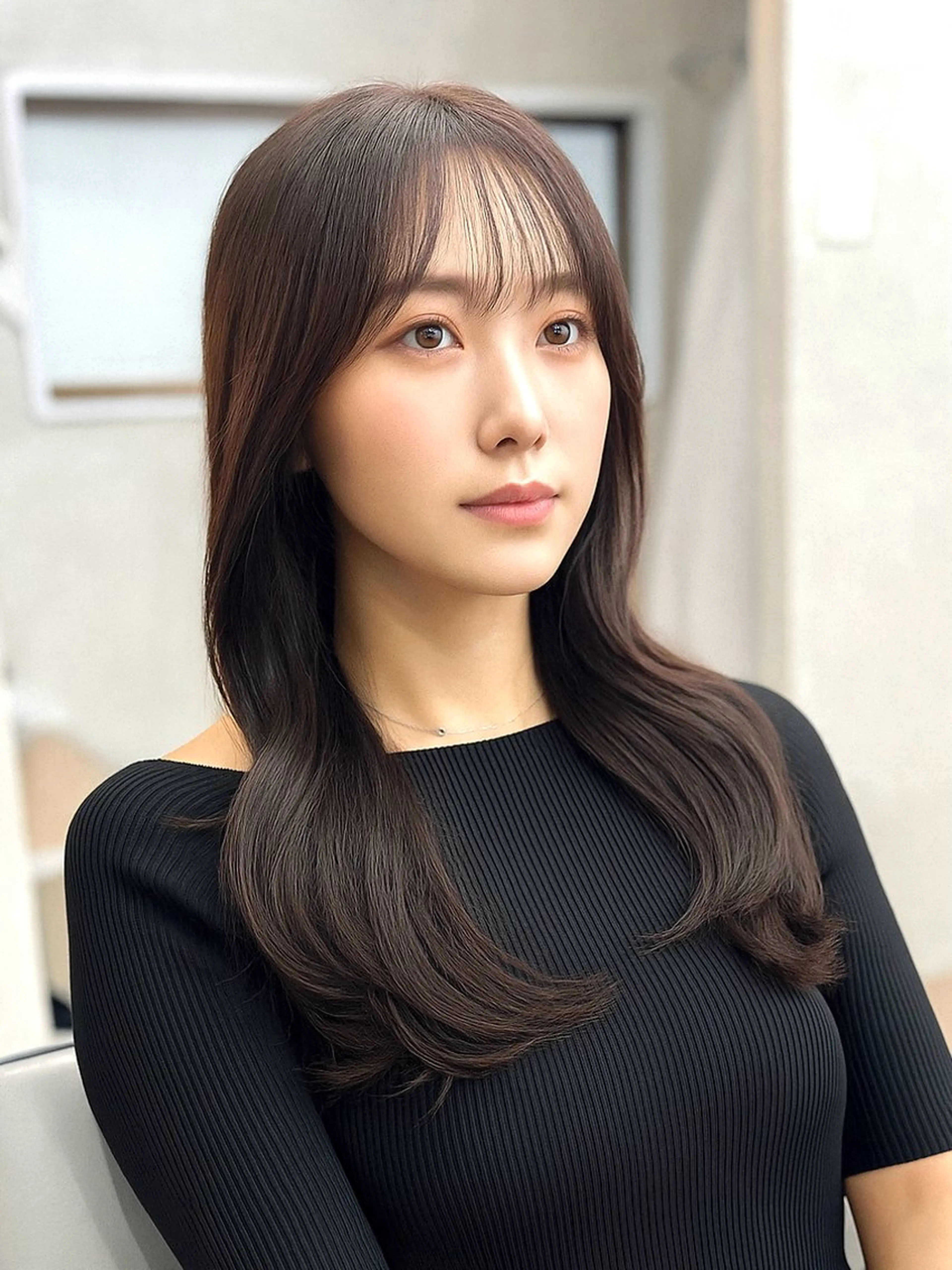 セミロング カット ヘアカラー トリートメント ✨韓国ヘア✨ レイヤー✂️鎌倉楓麻のヘアスタイル