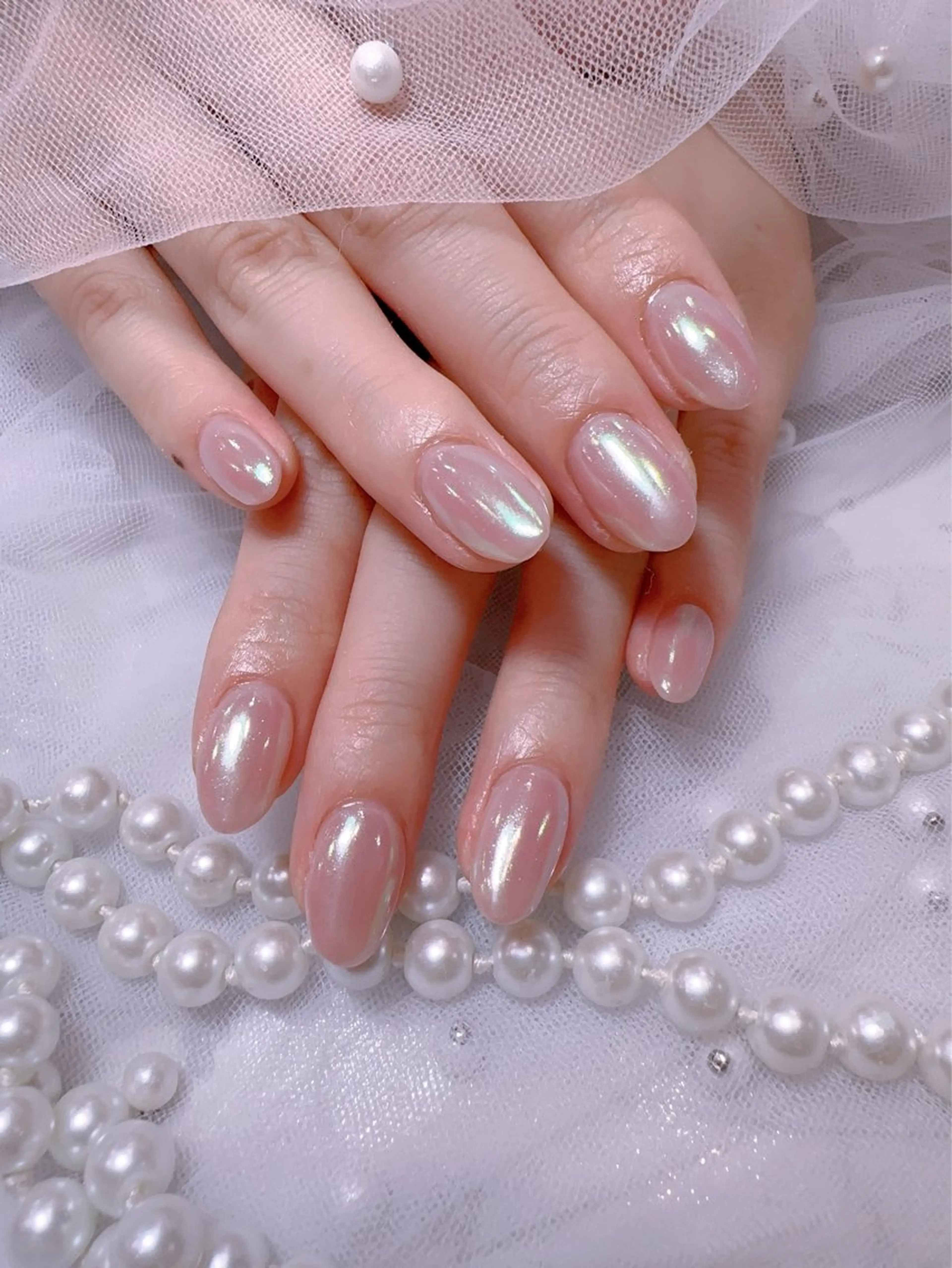 ネイル アートネイル フラッシュネイル フレンチネイル ジェルネイル ガラスフレンチ ハンドネイル You&Me Miyuのネイルデザイン