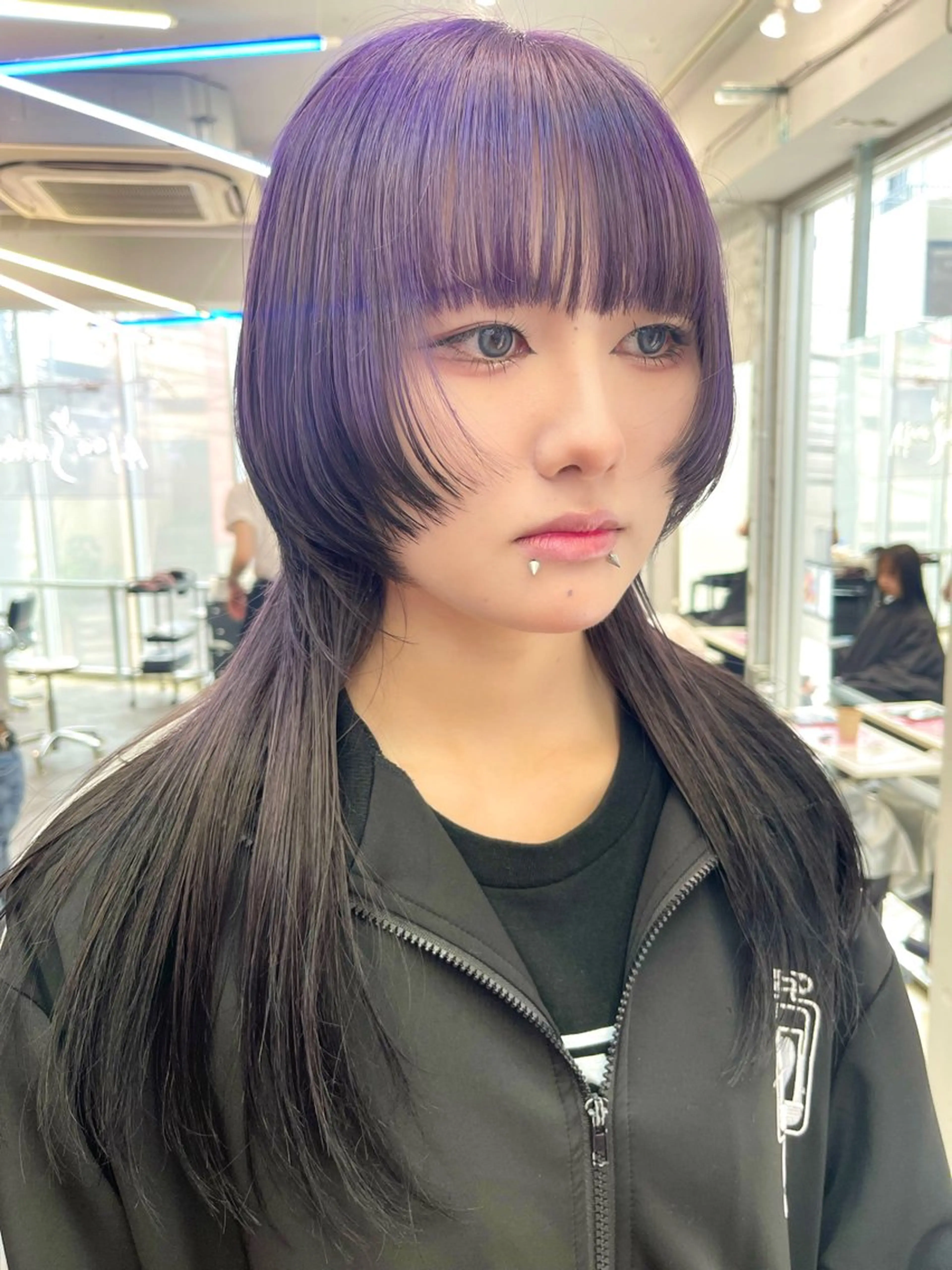 セミロング カラー ハッシュカットとハイ トーン/HIROKIのヘアスタイル