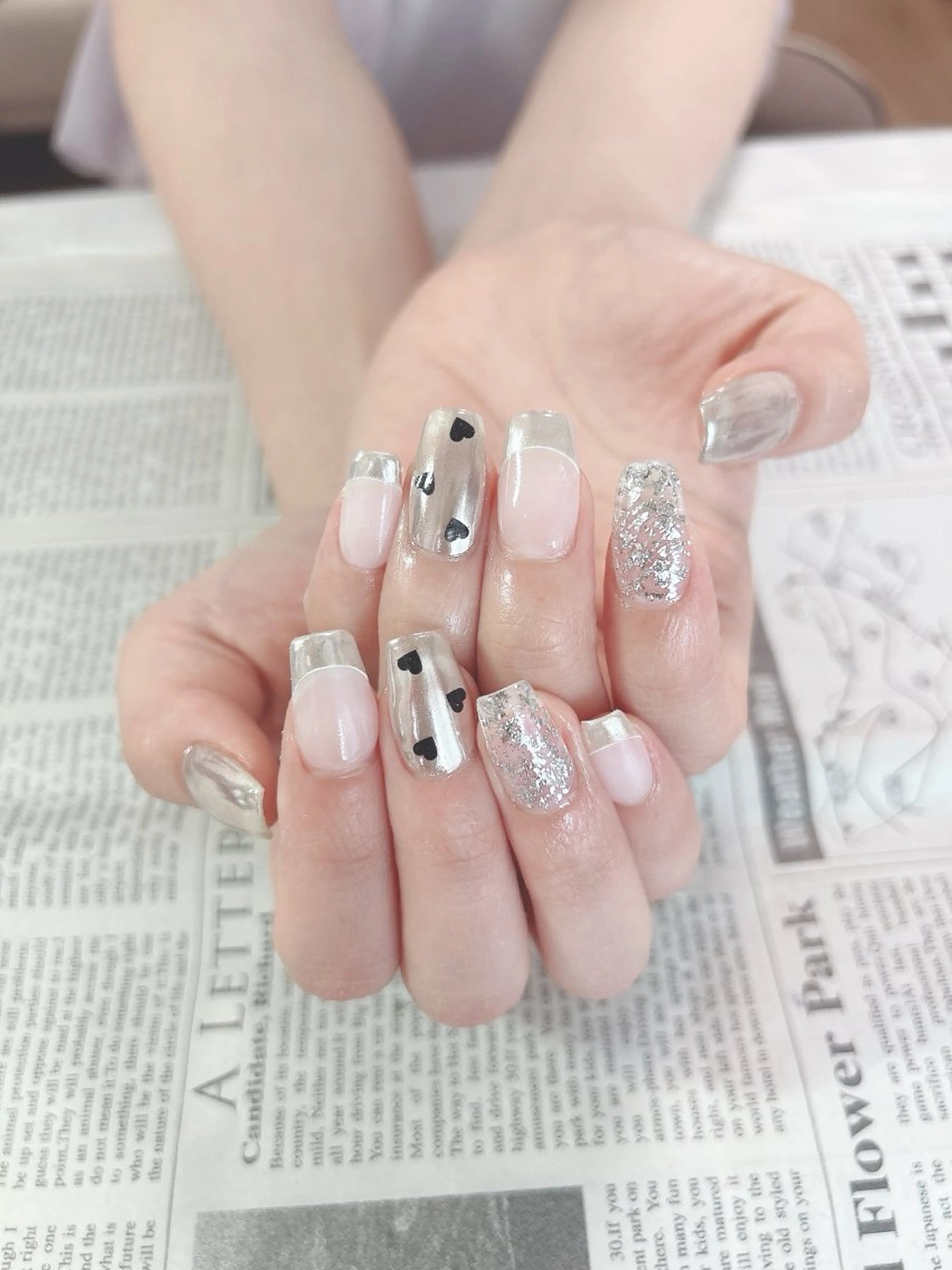 ネイル ミラーネイル ハンドネイル ハンドケア 森山 舞のネイルデザイン