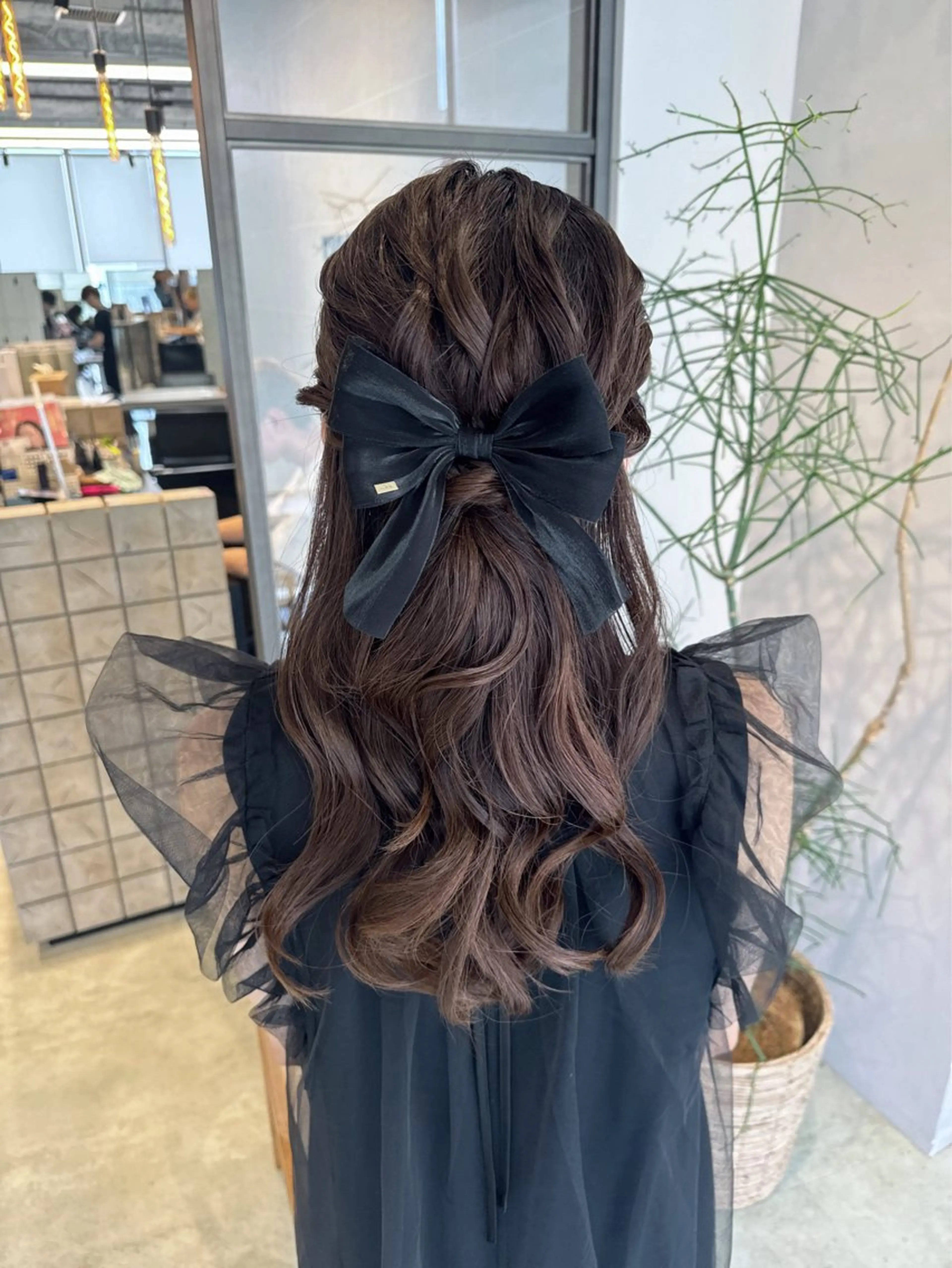 ヘアアレンジ ハーフアップ 透明感カラー✨艶髪 制作🌱山根あゆみのヘアスタイル