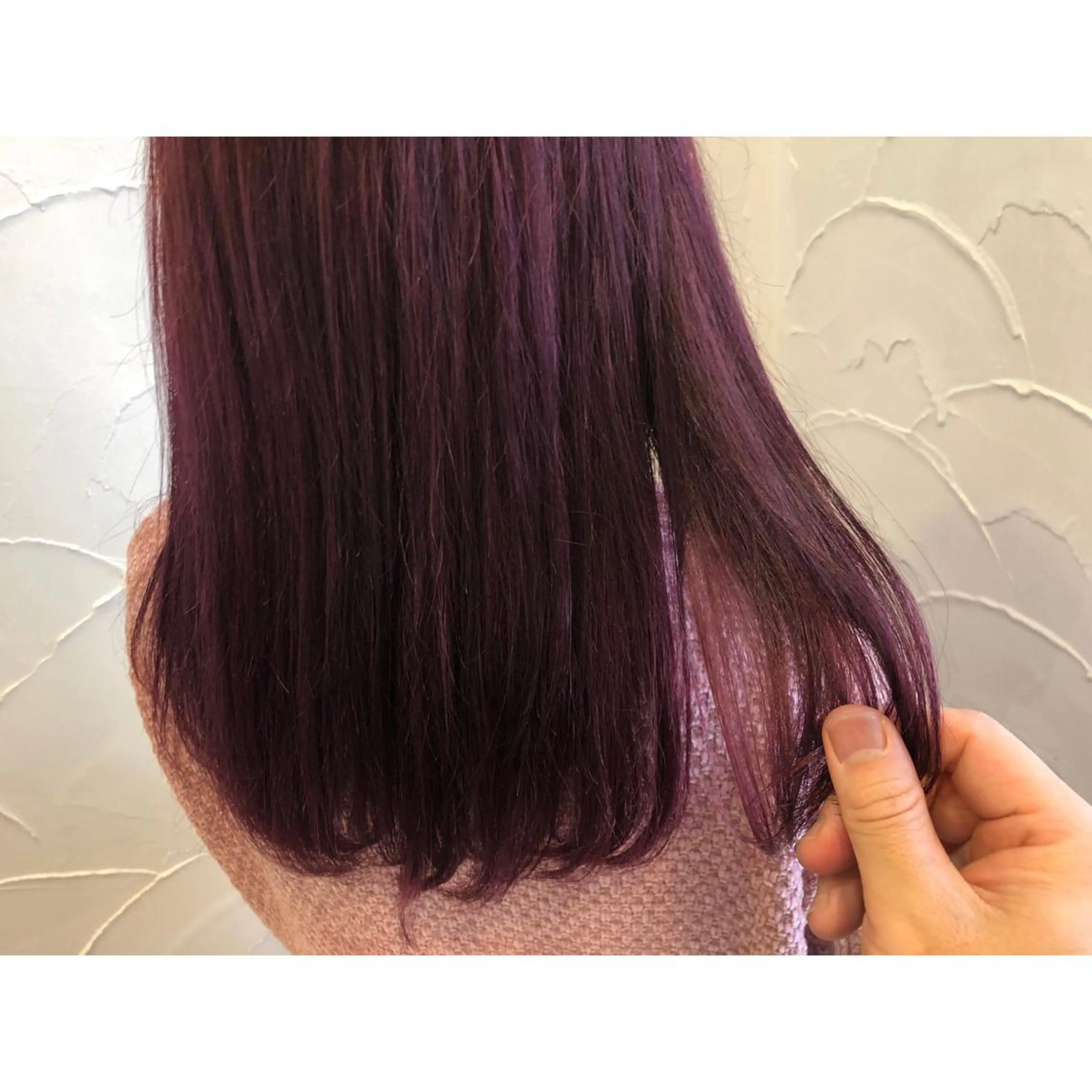 セミロング カラー ピンクカラー ヘアカラー トリートメント ヘッドスパ パーソナルカラー診断 できます　木曽　主博のヘアスタイル