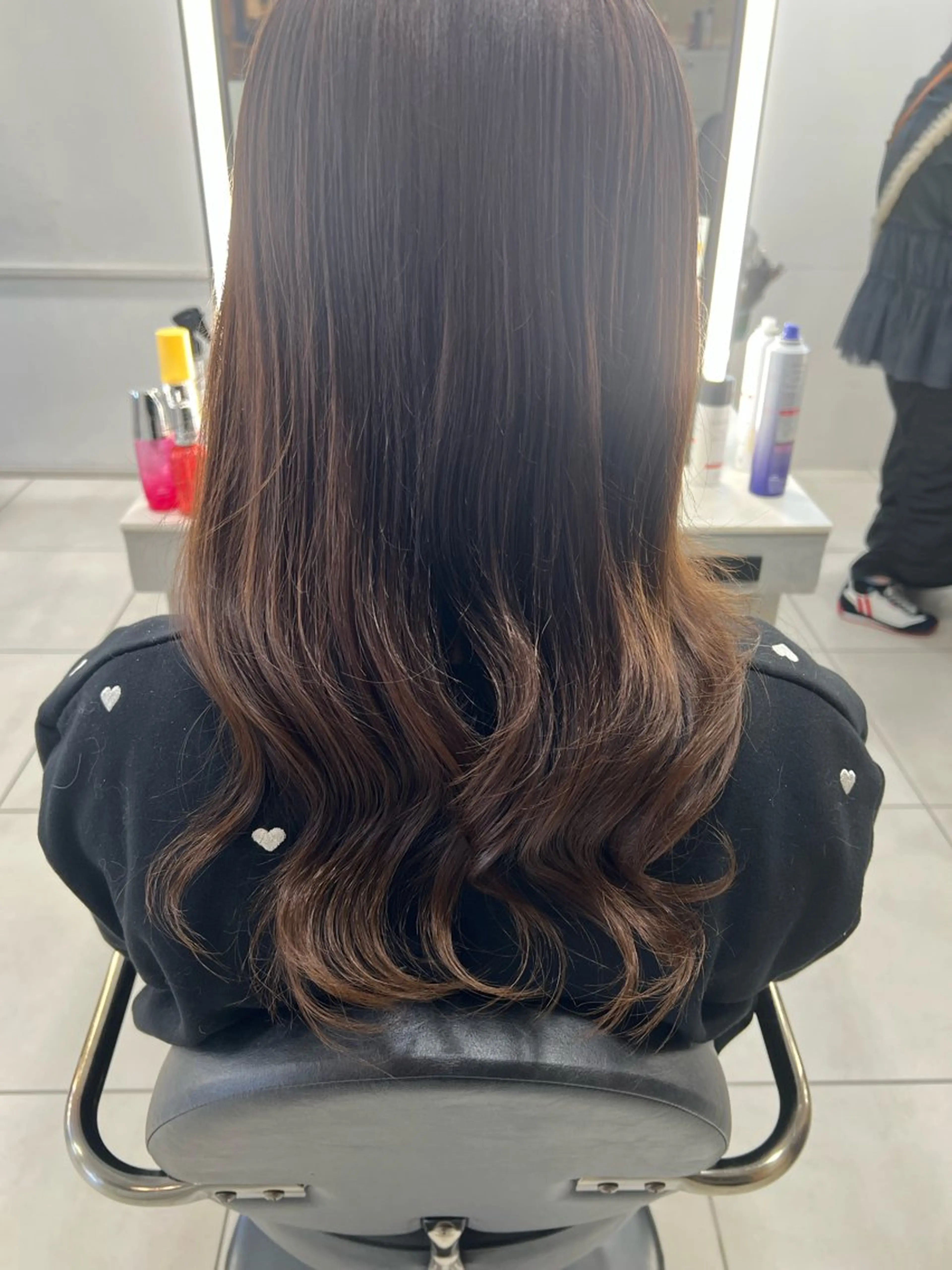 ロング ヘアカラー 木下 寧々のヘアスタイル
