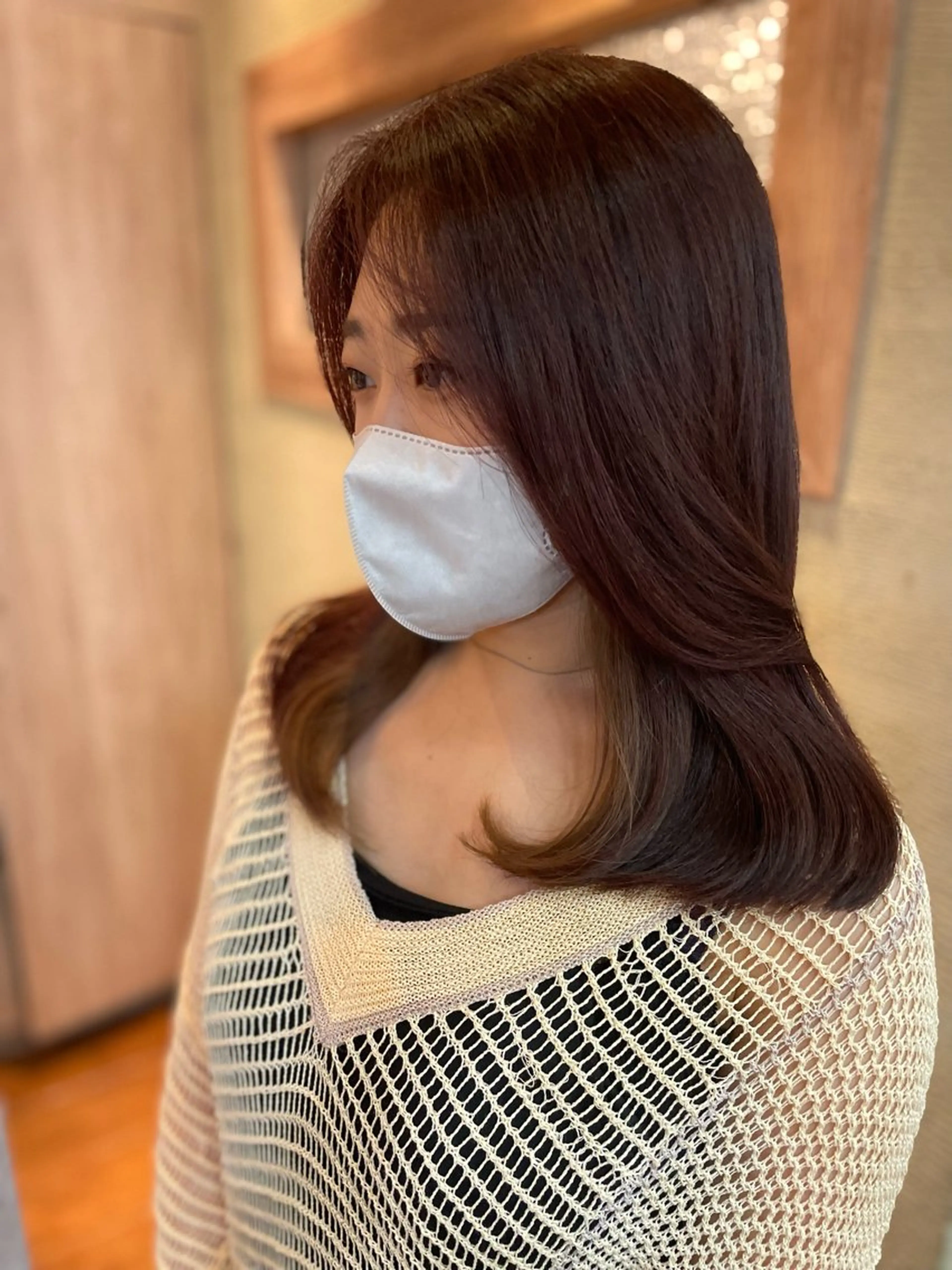 セミロング カラー イヤリングカラー ヘアカラー 馬越 優のヘアスタイル