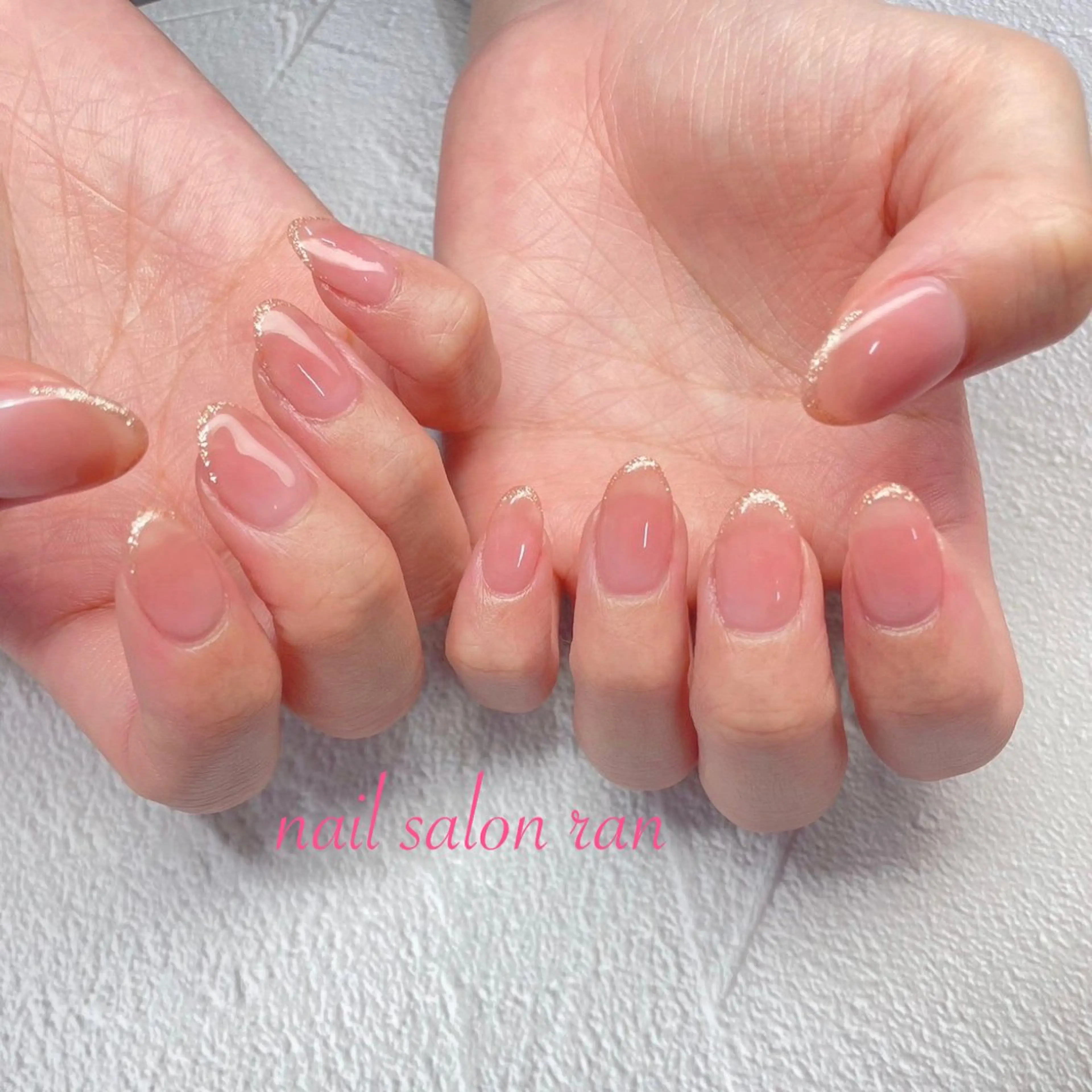 ネイル チークネイル ラメ(グリッター) ハンドネイル ハンドケア nailsalon ranのネイルデザイン