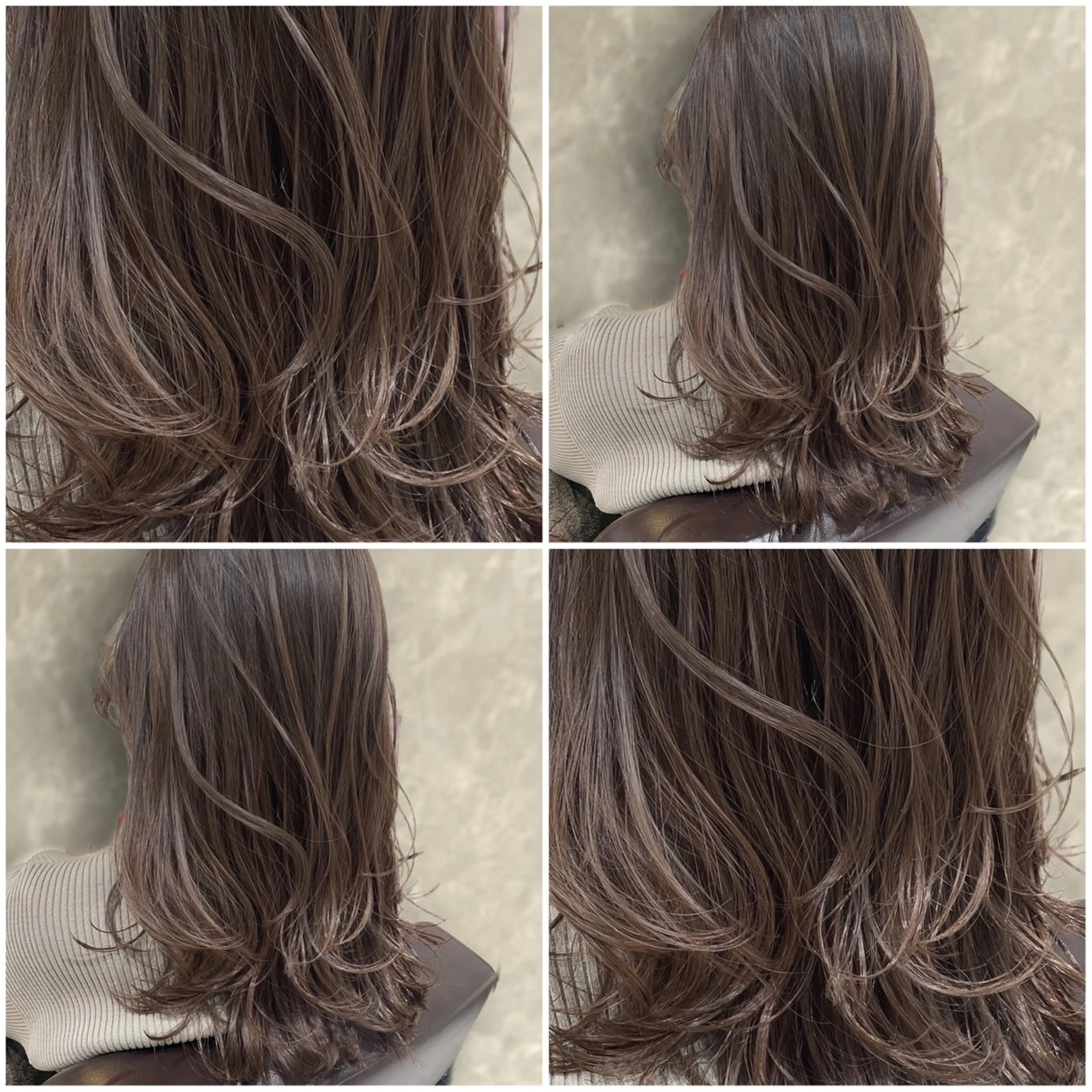 セミロング カラー ヘアカラー トリートメント 心斎橋/ブリーチなし 髪質改善/レイヤーのヘアスタイル