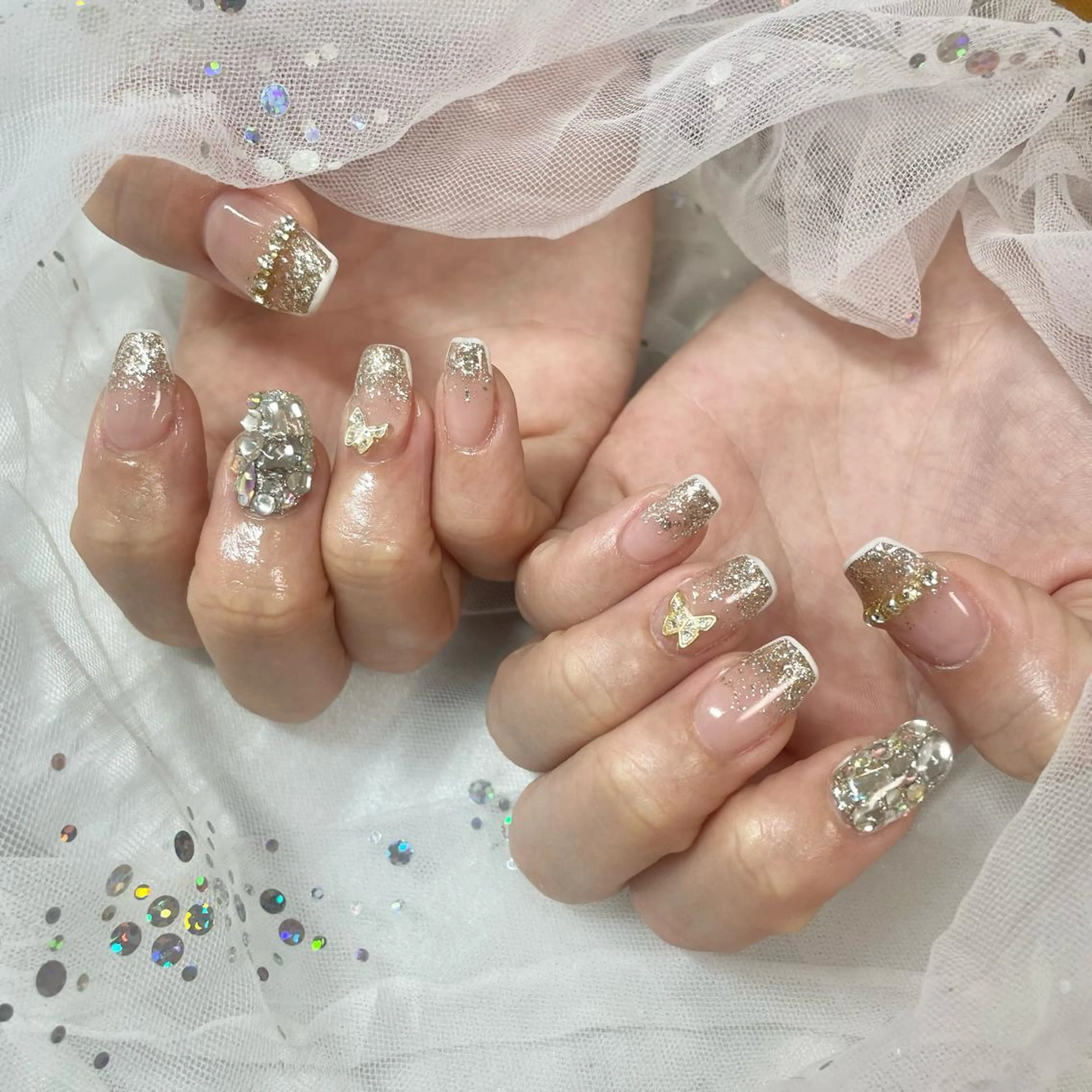 ネイル キラキラネイル ワンホンネイル 🎀AYAKO 🎀中韓ネイルのネイルデザイン