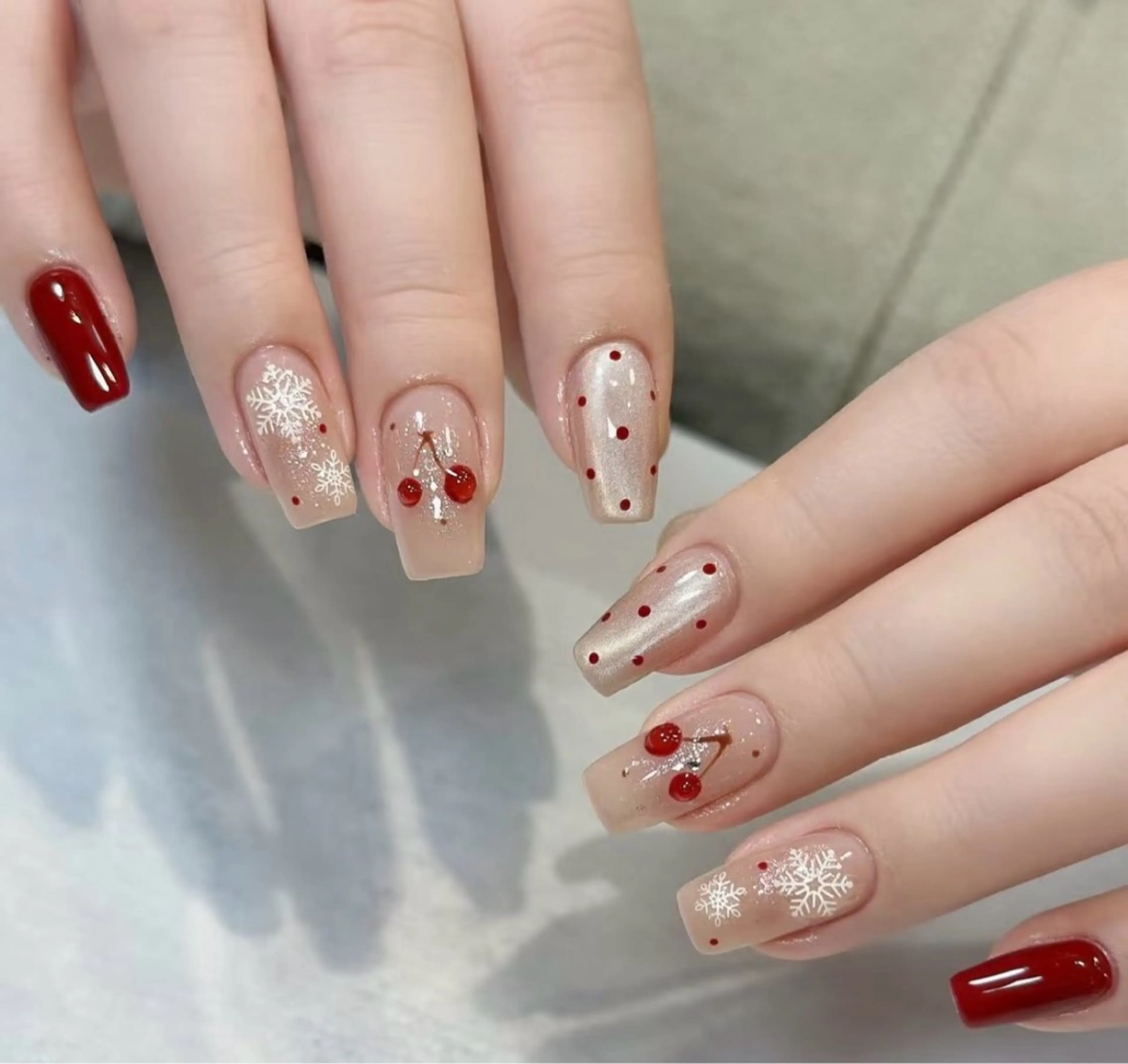 ネイル アートネイル フレンチネイル ジェルネイル ガラスフレンチ 韓国ネイル Kitty ^のネイルデザイン