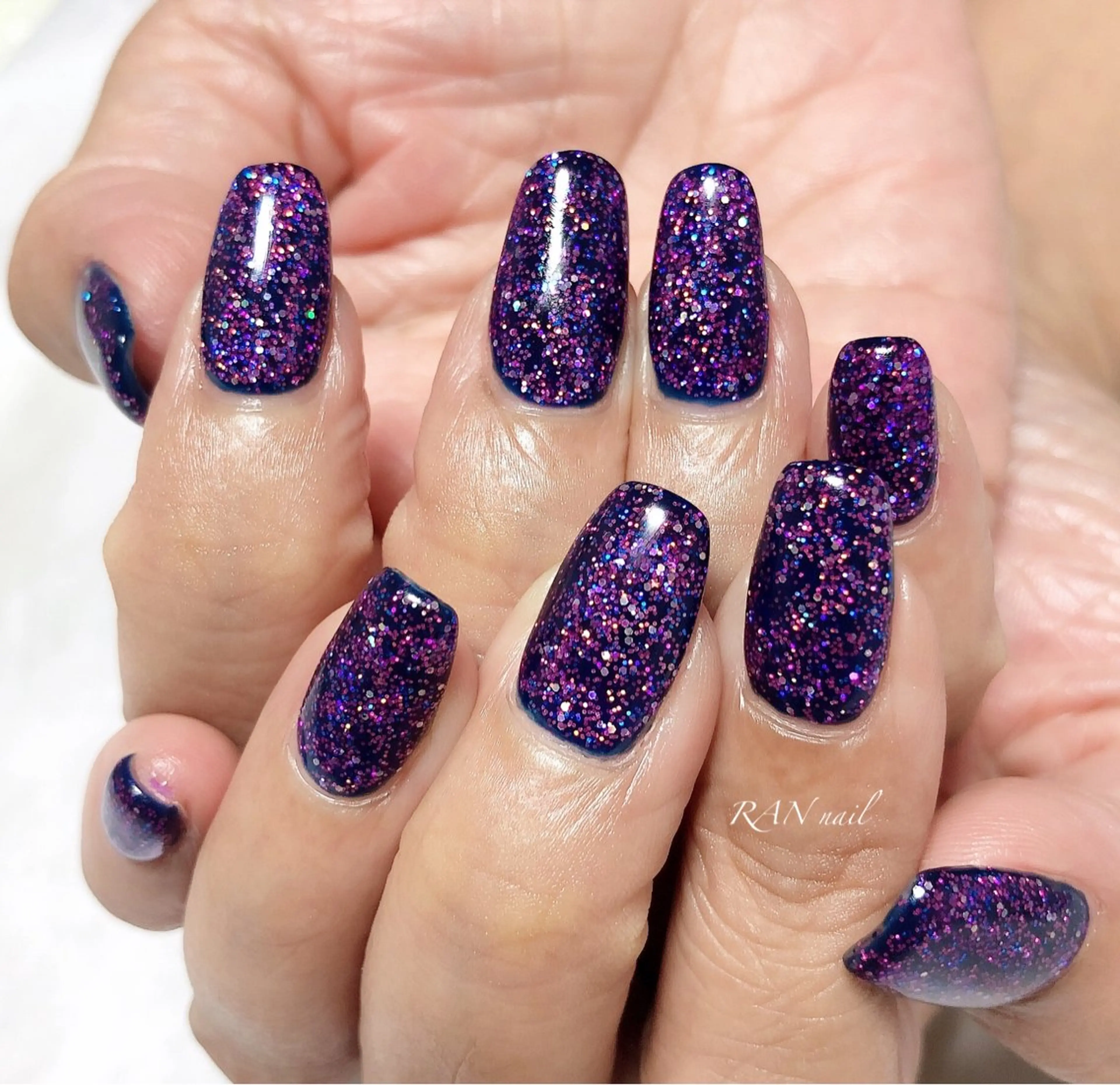 ネイル フットネイル キラキラネイル ラメ(グリッター) おそろいネイル ニュアンスネイル ハンドネイル フットネイル RAN nail 〜ランネイル〜所属・RAN nailのネイルデザイン