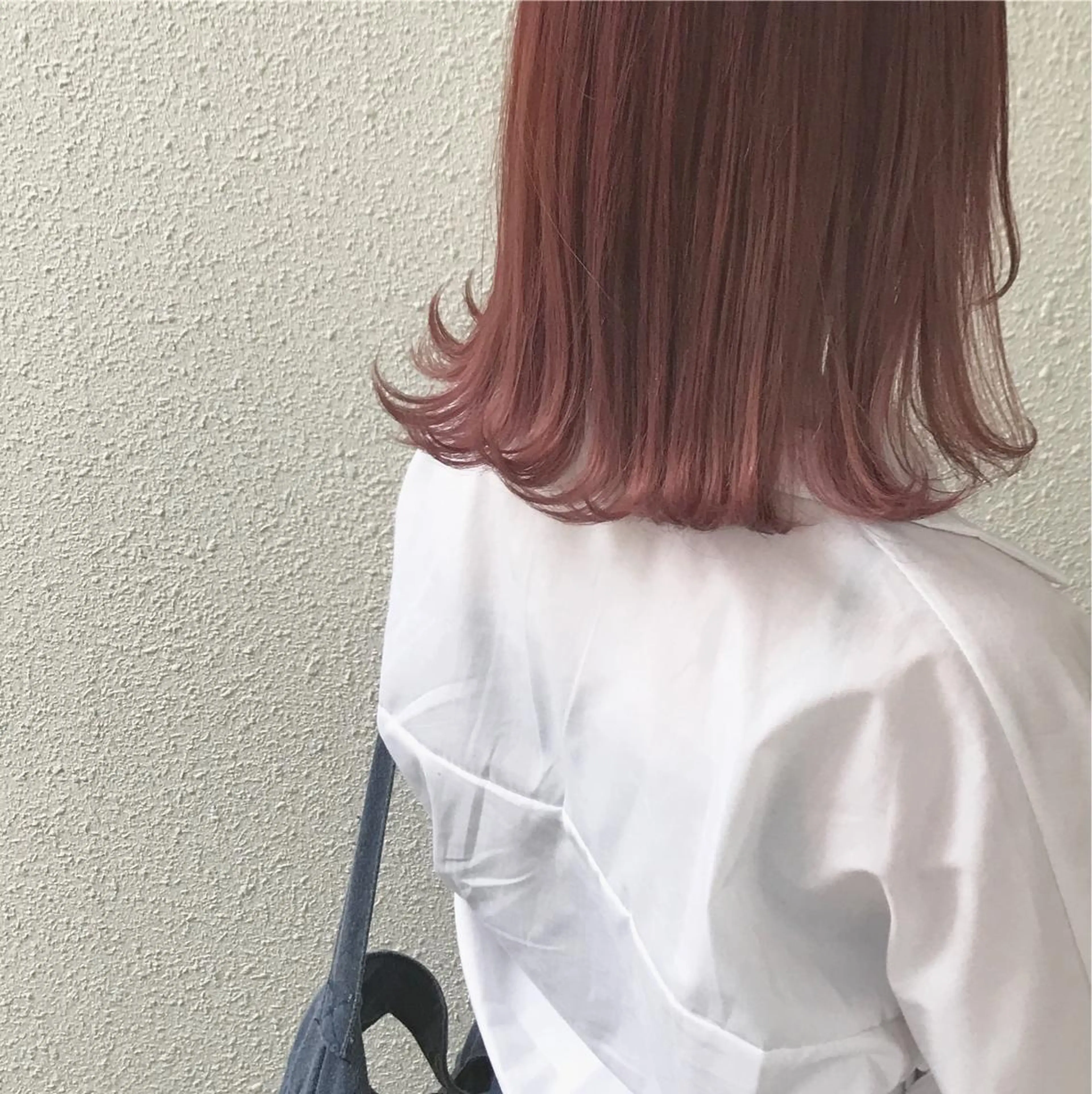 ミディアム カラー ブリーチ ブラウンカラー ピンクカラー ピンクブラウン インナーカラー/天神 ブリーチ/吉田のヘアスタイル