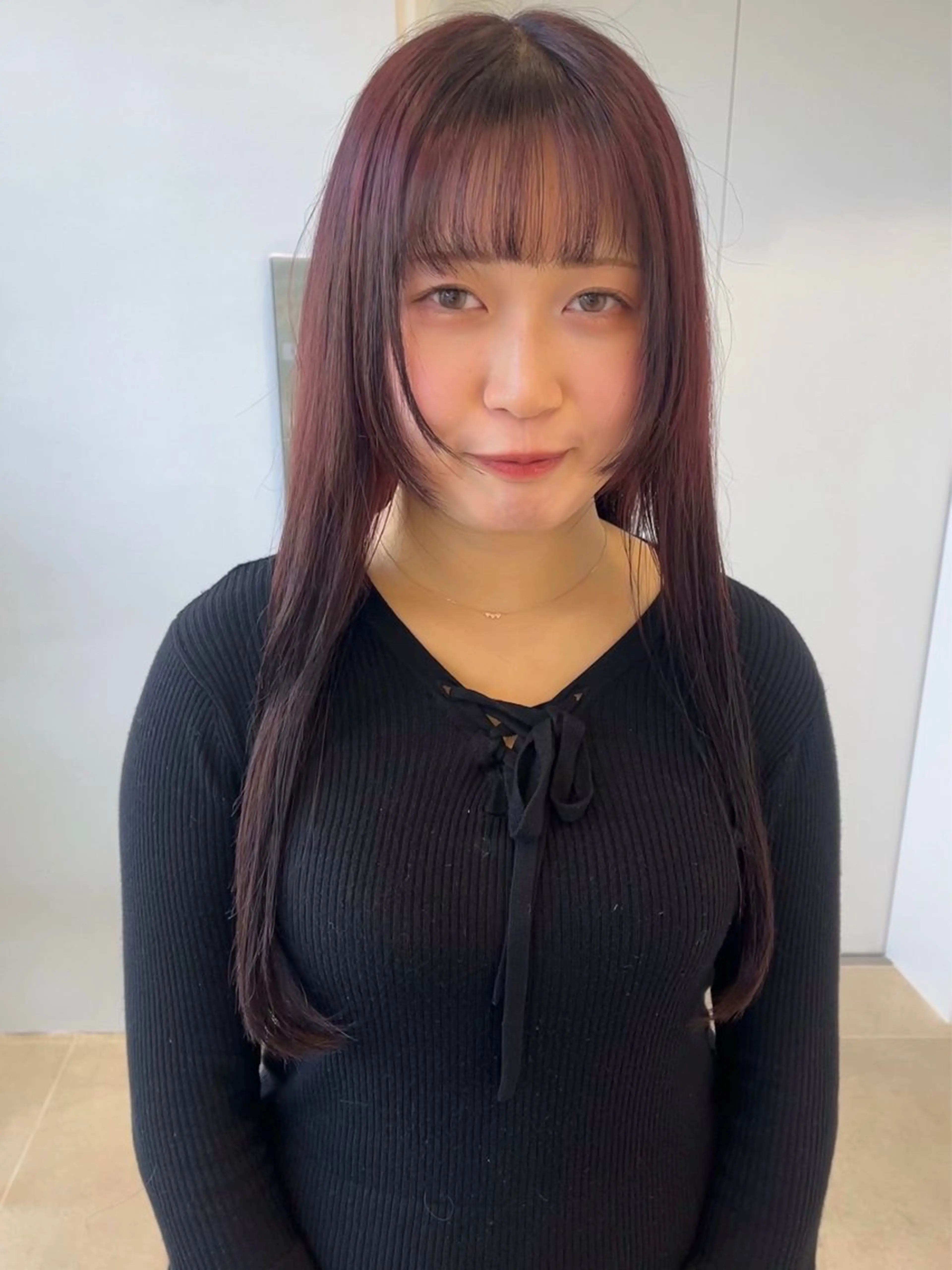 ロング カラー 顔まわりレイヤー 顔周りカット レイヤーカット カット ヘアカラー トリートメント SALOWIN京都河原町suite店所属・うる艶カラー／ 髪質改善／arisaのヘアスタイル