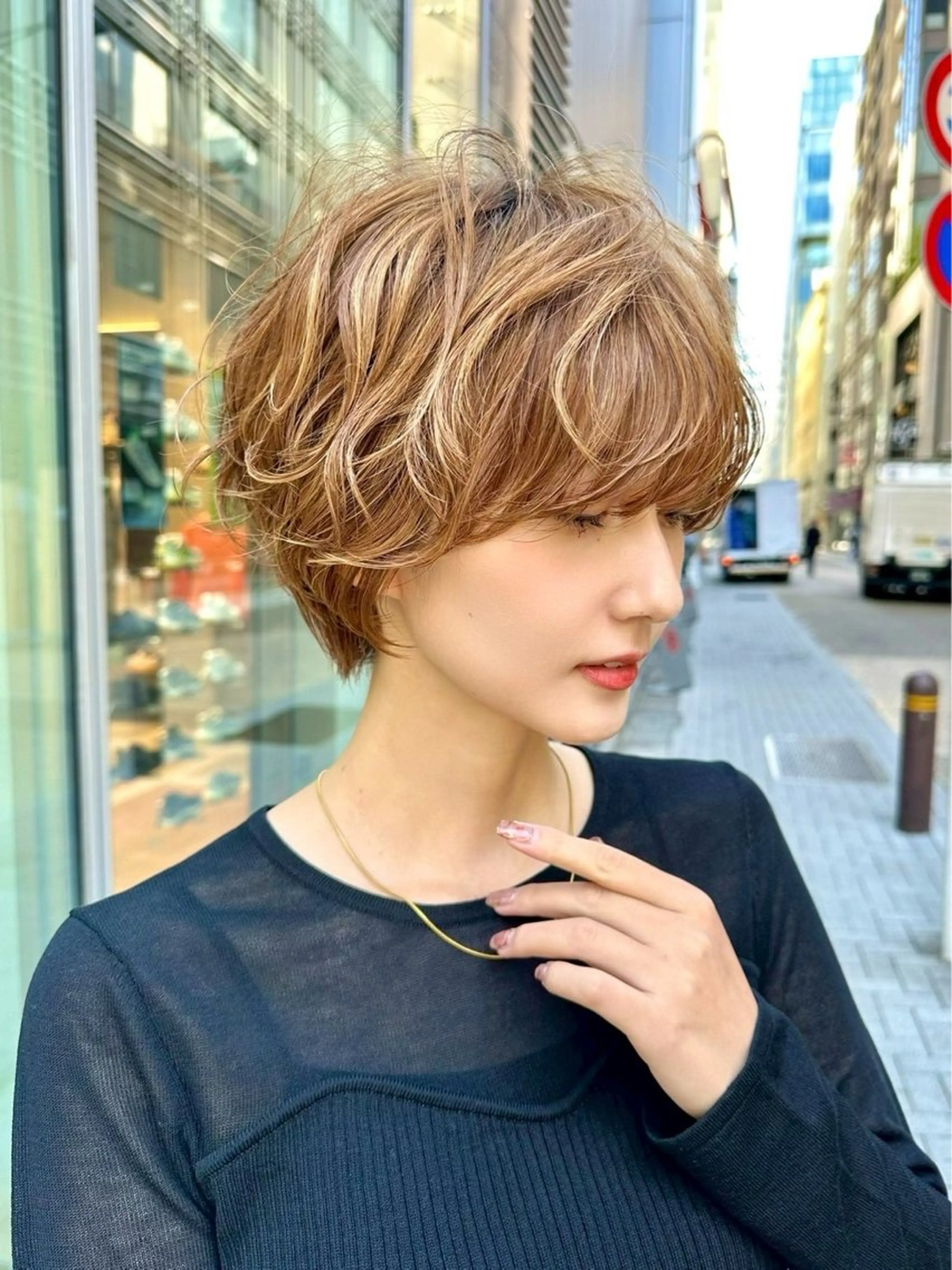 ショート ハイライト ショートヘア 小顔カット 無料ショートモデル/ 募集中/ユッティーのヘアスタイル