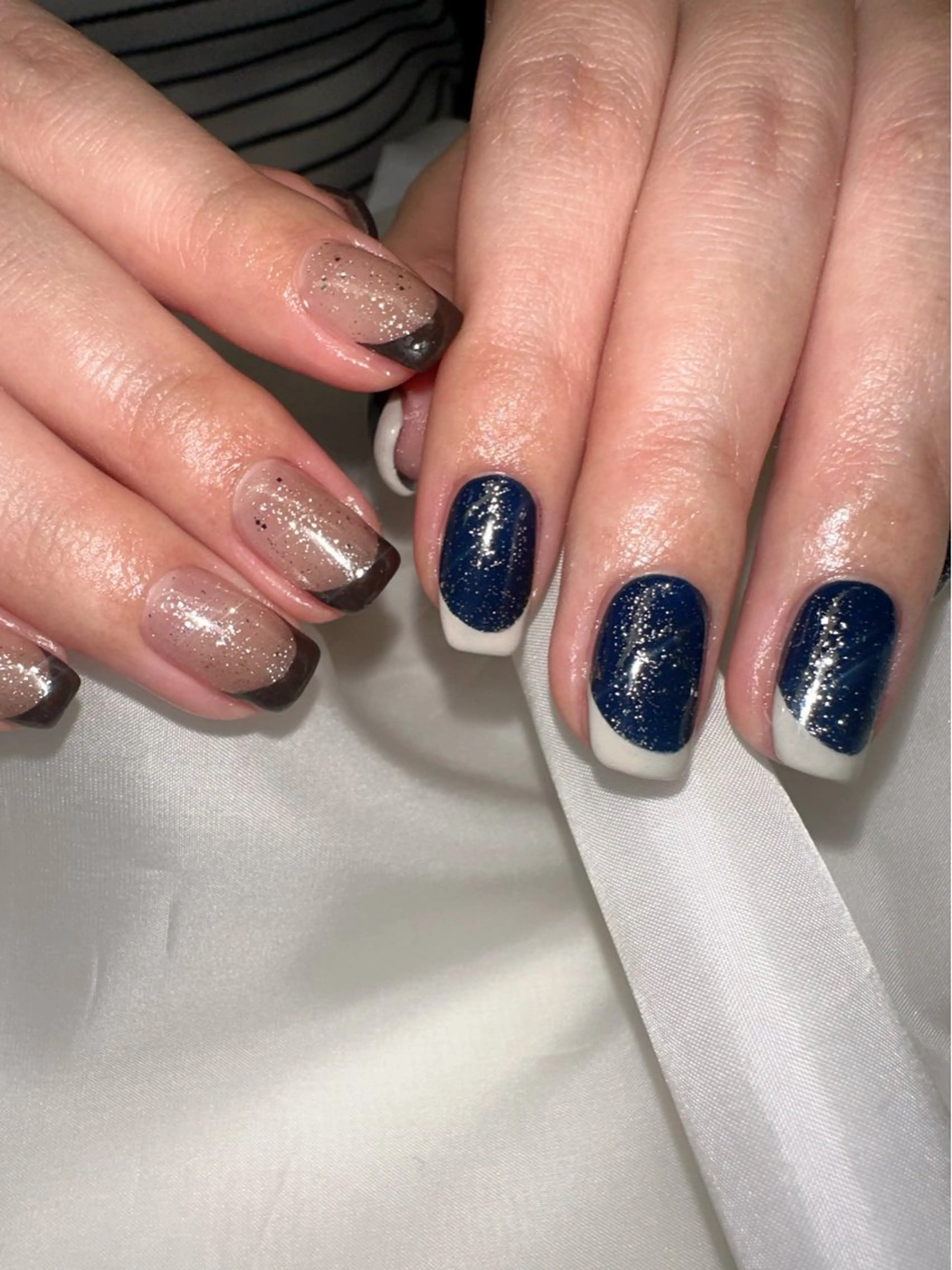 ネイル フラッシュネイル フレンチネイル 氷ネイル・うるうるネイル キラキラネイル 韓国ネイル 🪞KAPE NAIL 🪞のネイルデザイン