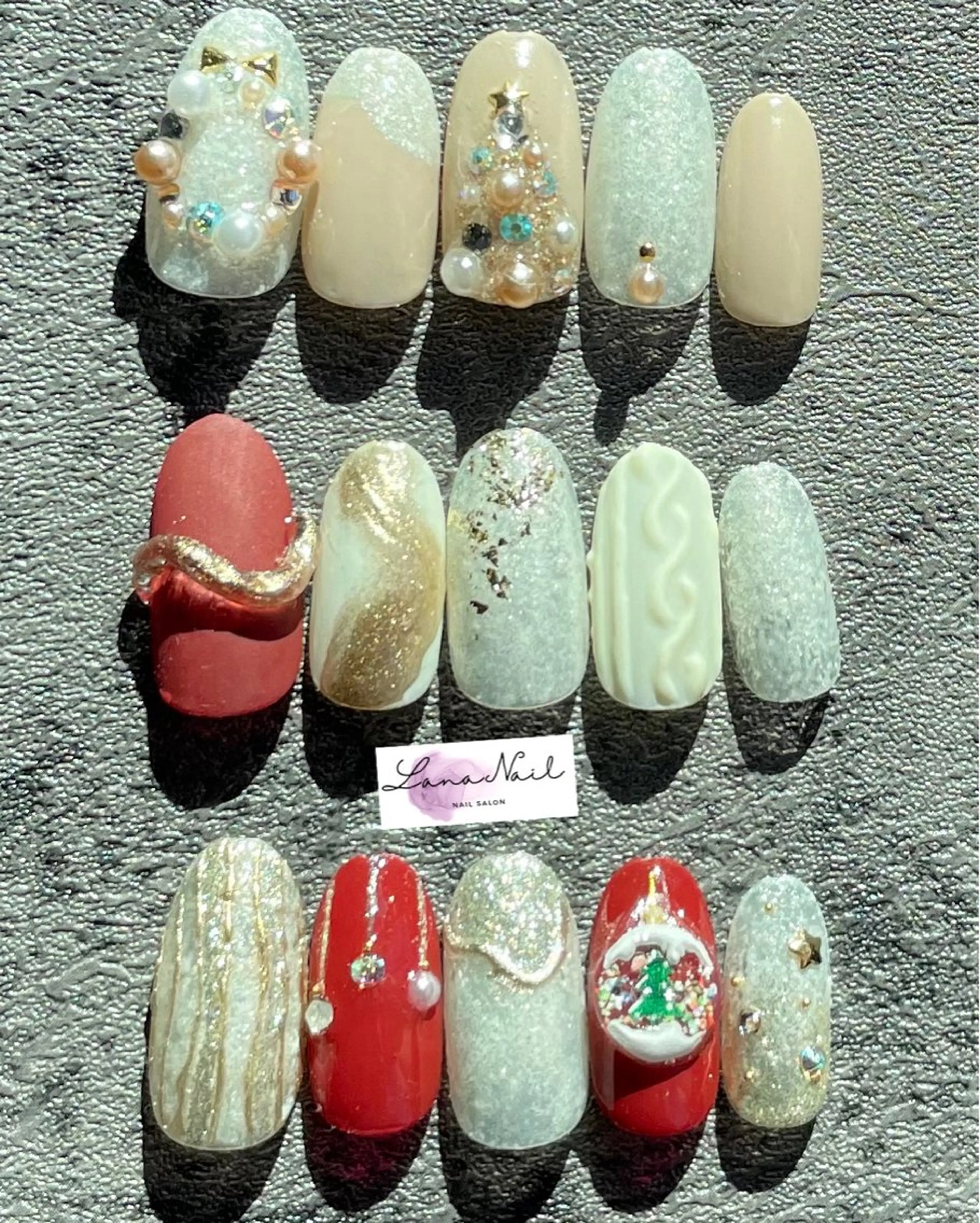 ネイル 冬ネイル クリスマス ハンドネイル Lana Nailのネイルデザイン