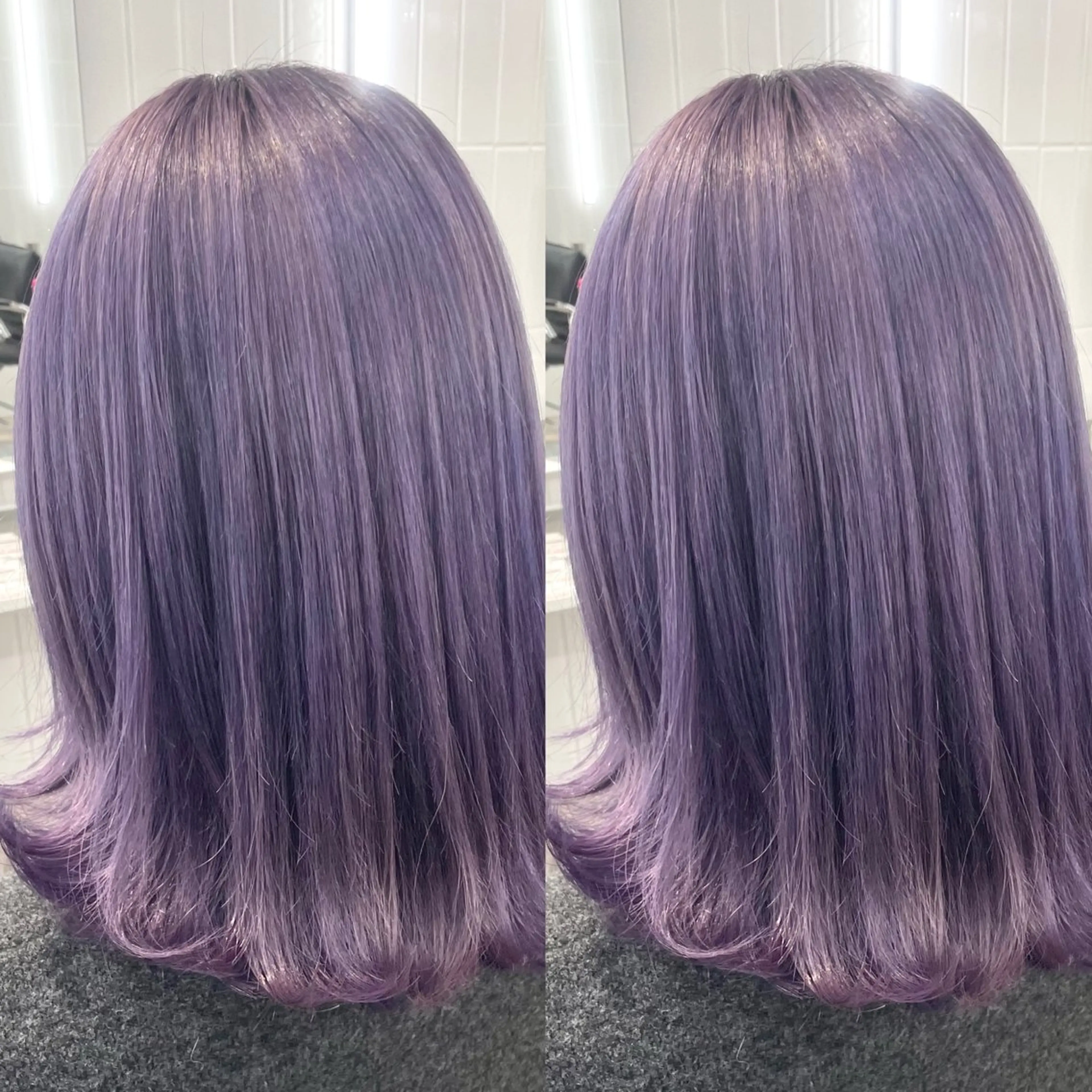 ミディアム カラー アッシュ ベージュカラー ブリーチ ブロンド ブラウンカラー 🌊海外ハイライト リタッチ/グレー系のヘアスタイル