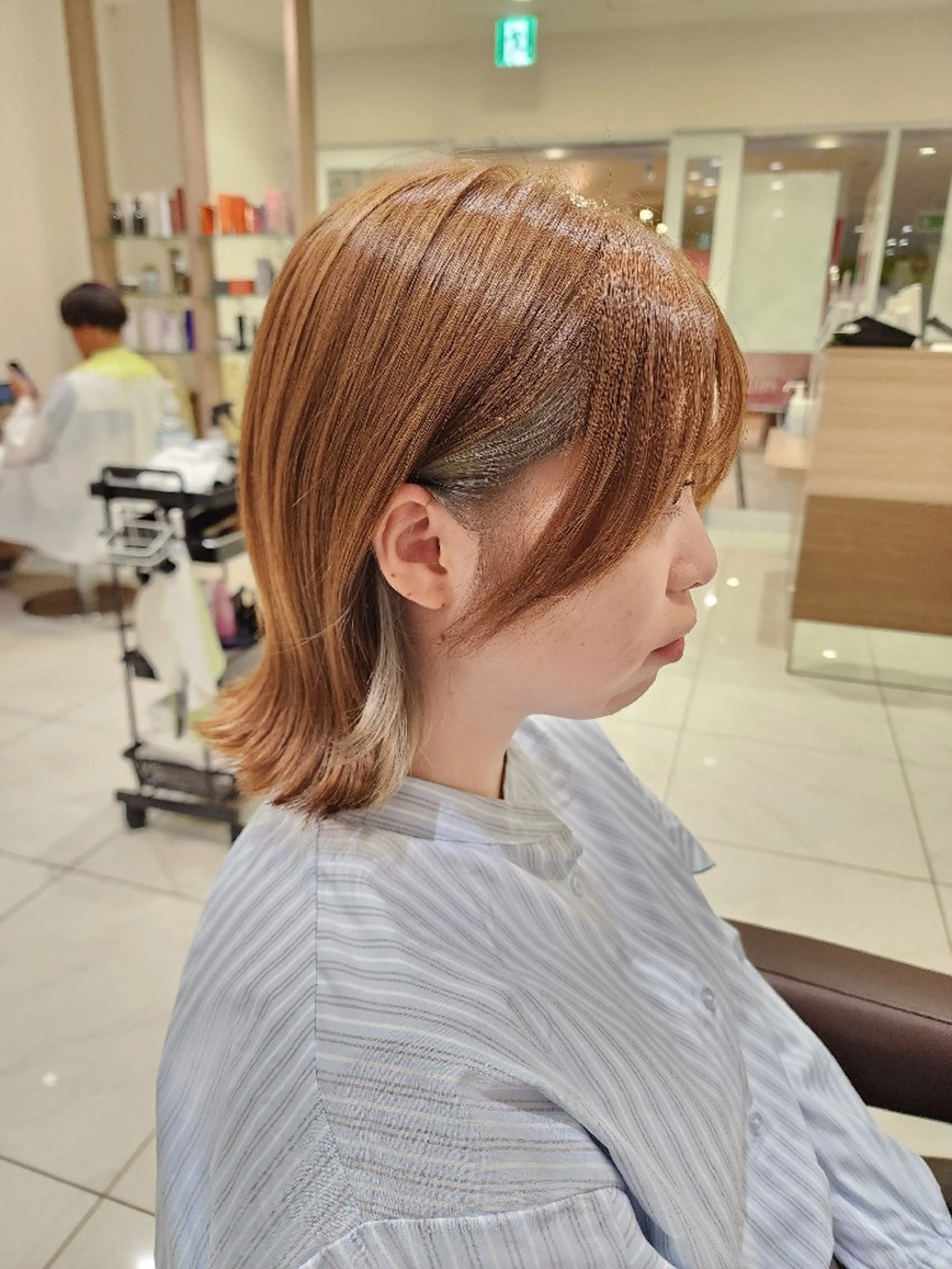 ミディアム 切りっぱなしボブ アッシュ ボブ 髪質改善 中村 和貴のヘアスタイル