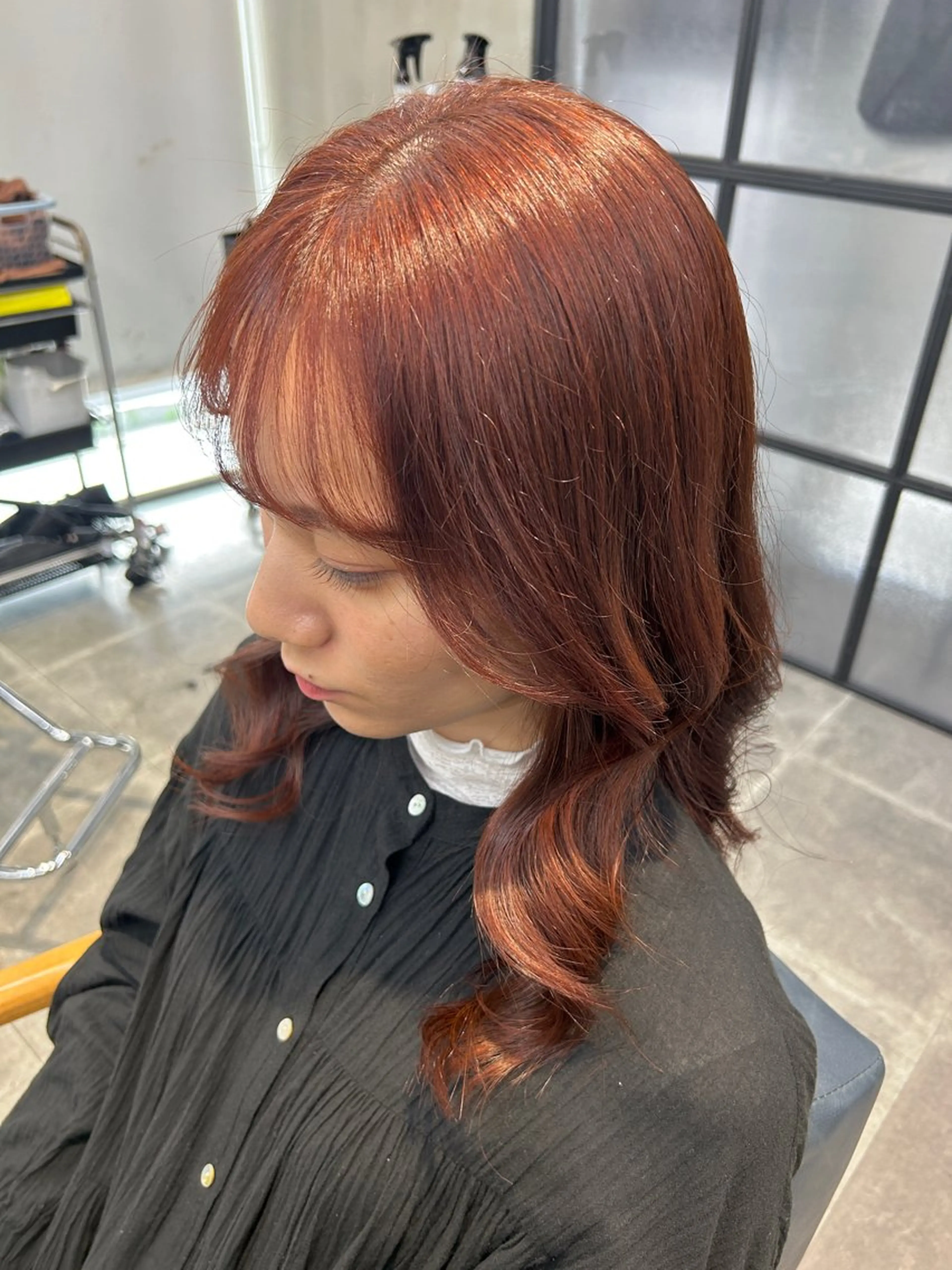 ロング カラー ヘアカラー トリートメント newi梅田🫧韓国 ヘア🫧sakiのヘアスタイル